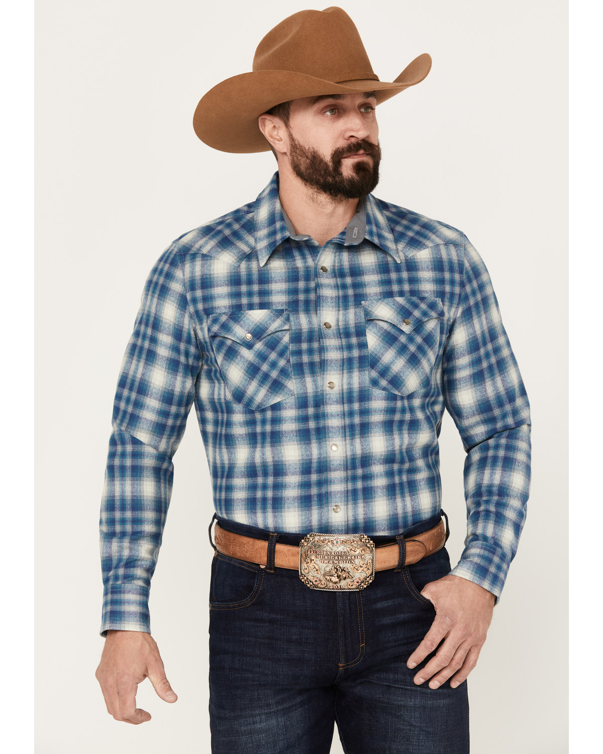 Pendleton Men's Canyon Plaid Print Long Sleeve Western Snap Shirt