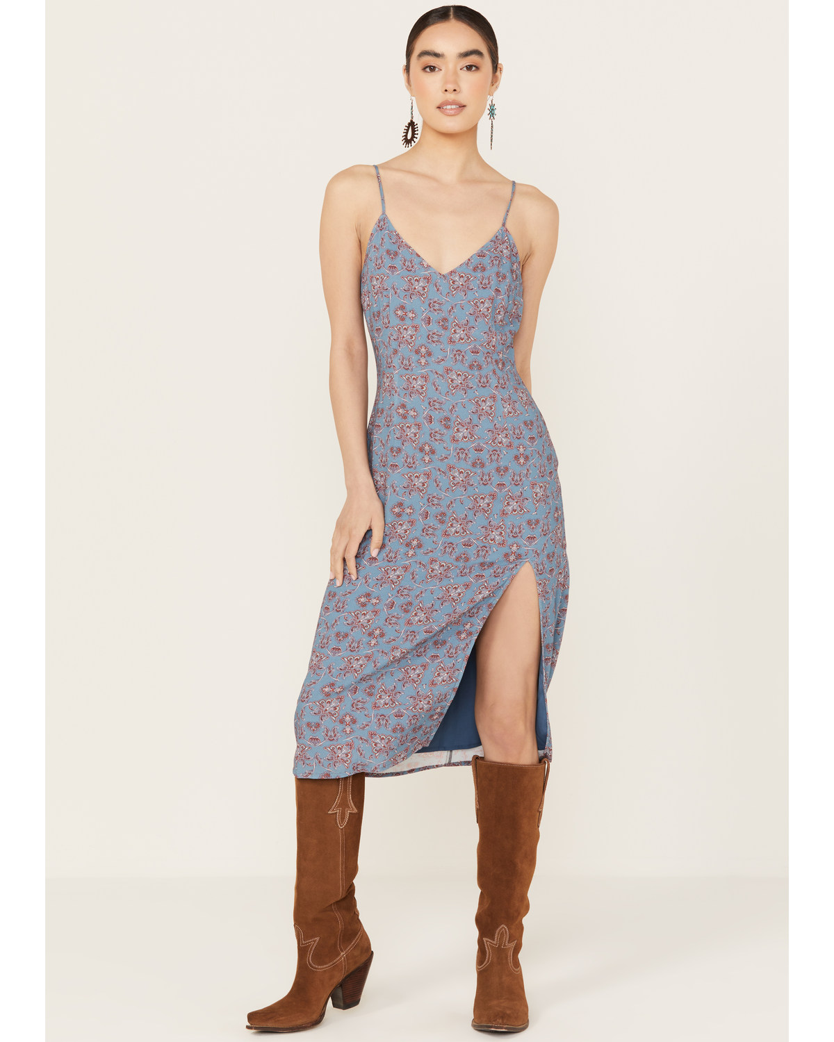 Beyond The Radar Women's Paisley Print Slip Dress