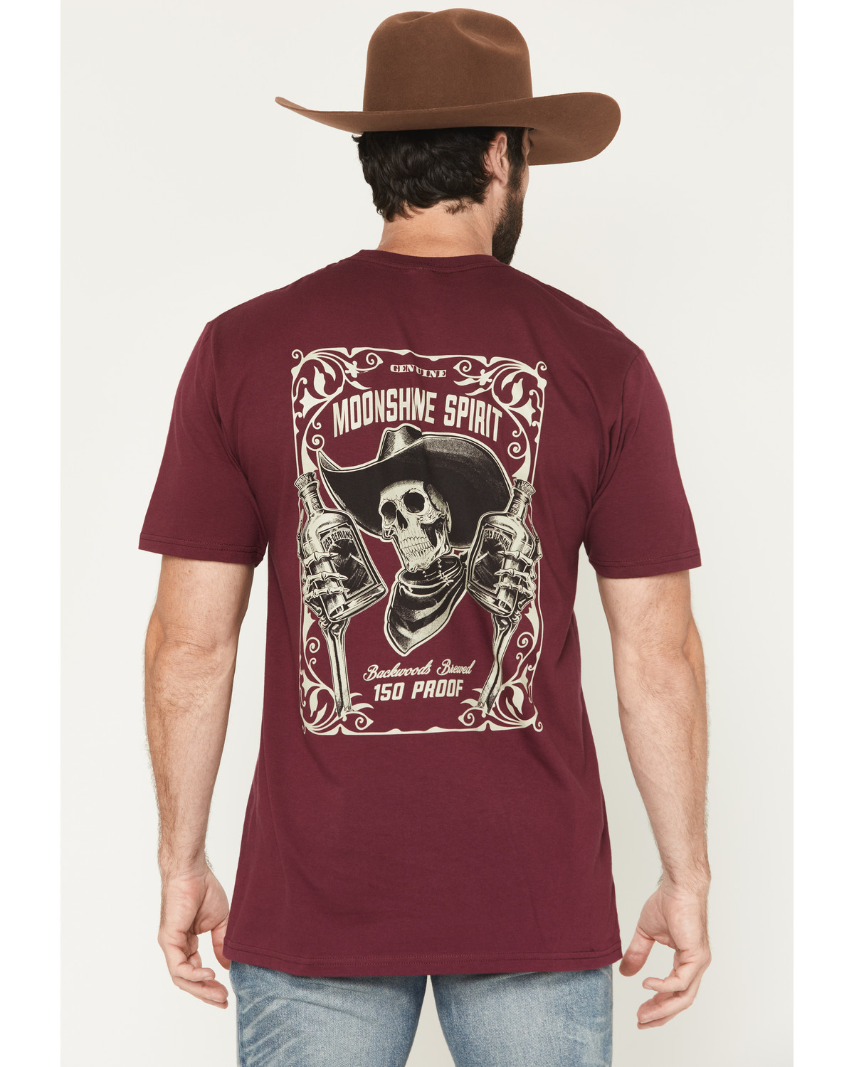 Moonshine Spirit Men's Backwoods Skeleton Short Sleeve Graphic T-Shirt