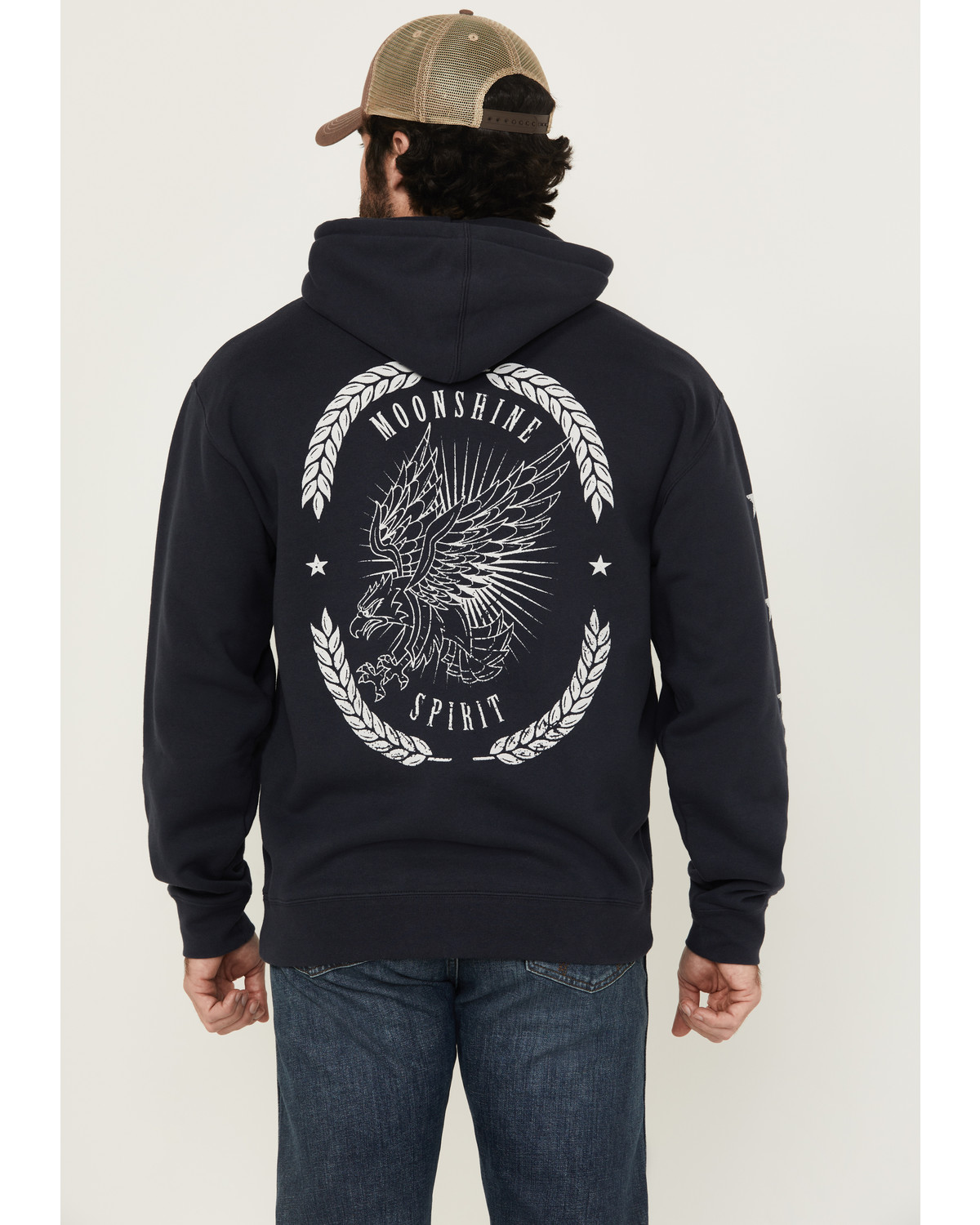 Moonshine Spirit Men's Eagle Star Graphic Hooded Sweatshirt