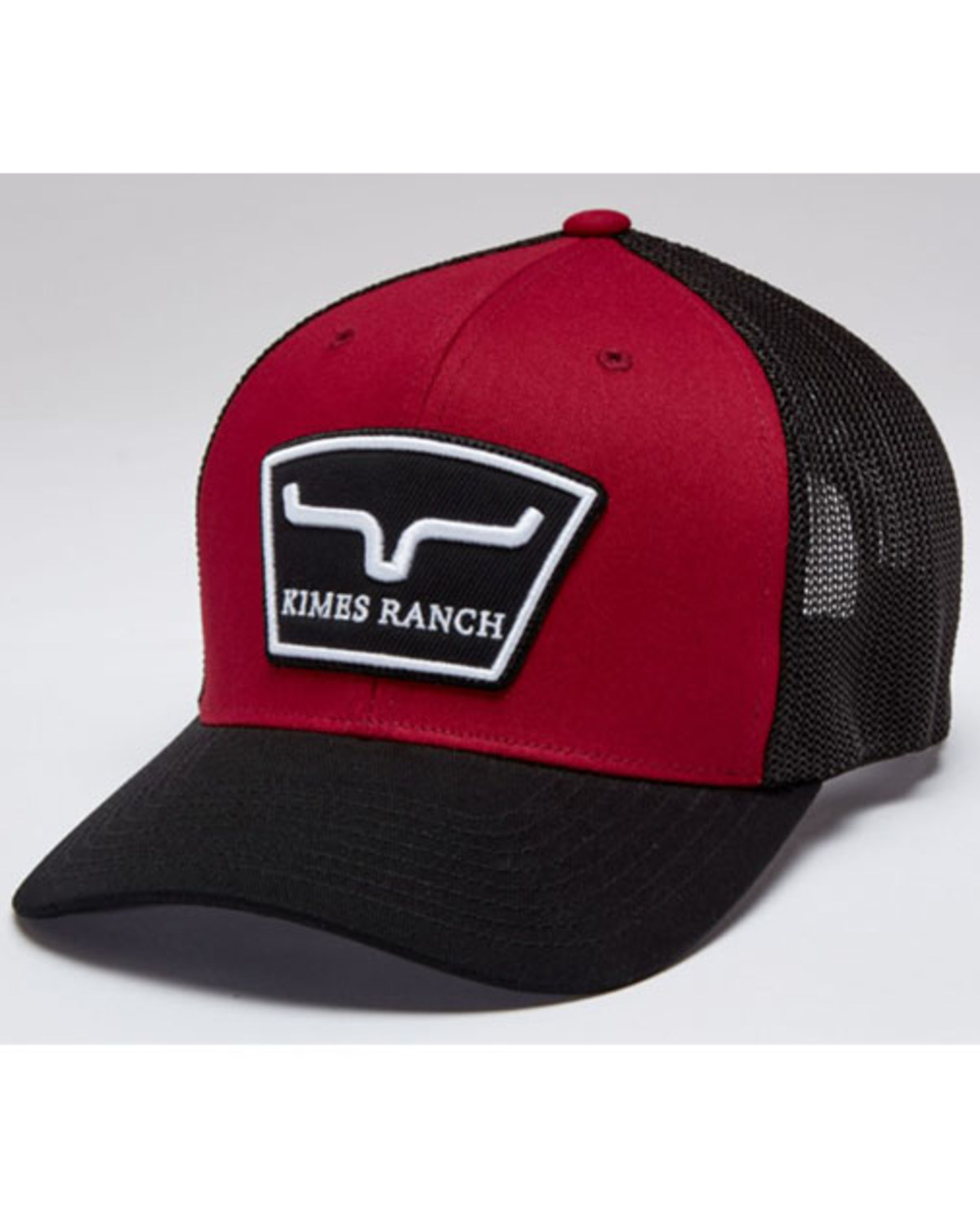 Kimes Ranch Men's Red Hardball Logo Patch Mesh-Back Trucker Cap | Boot Barn