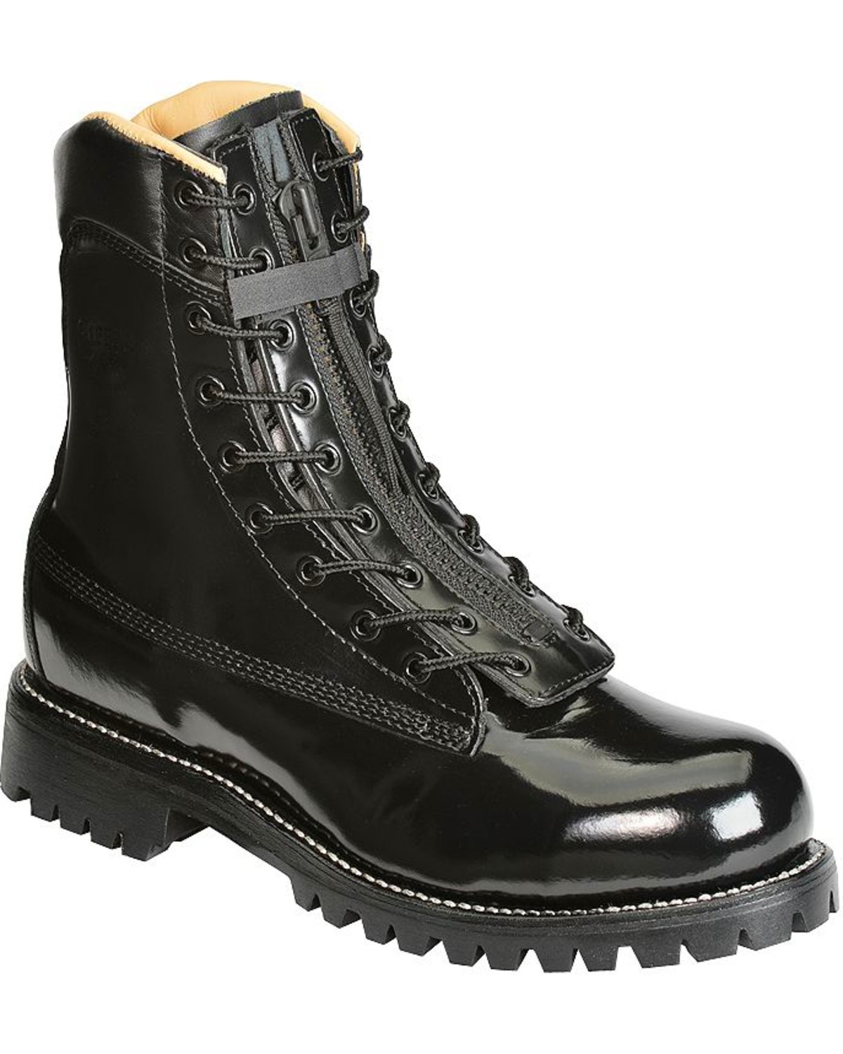 black lace up steel toe boots