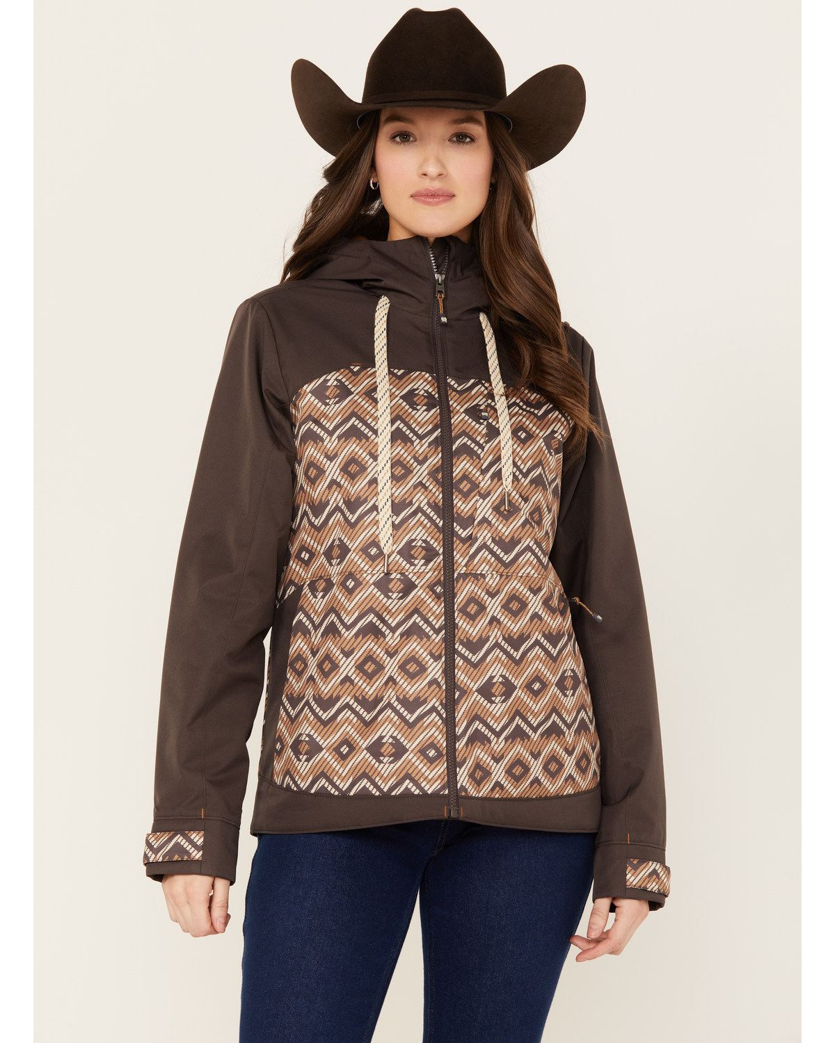 Cinch Women's Southwestern Print Fleece Lined Ski Coat