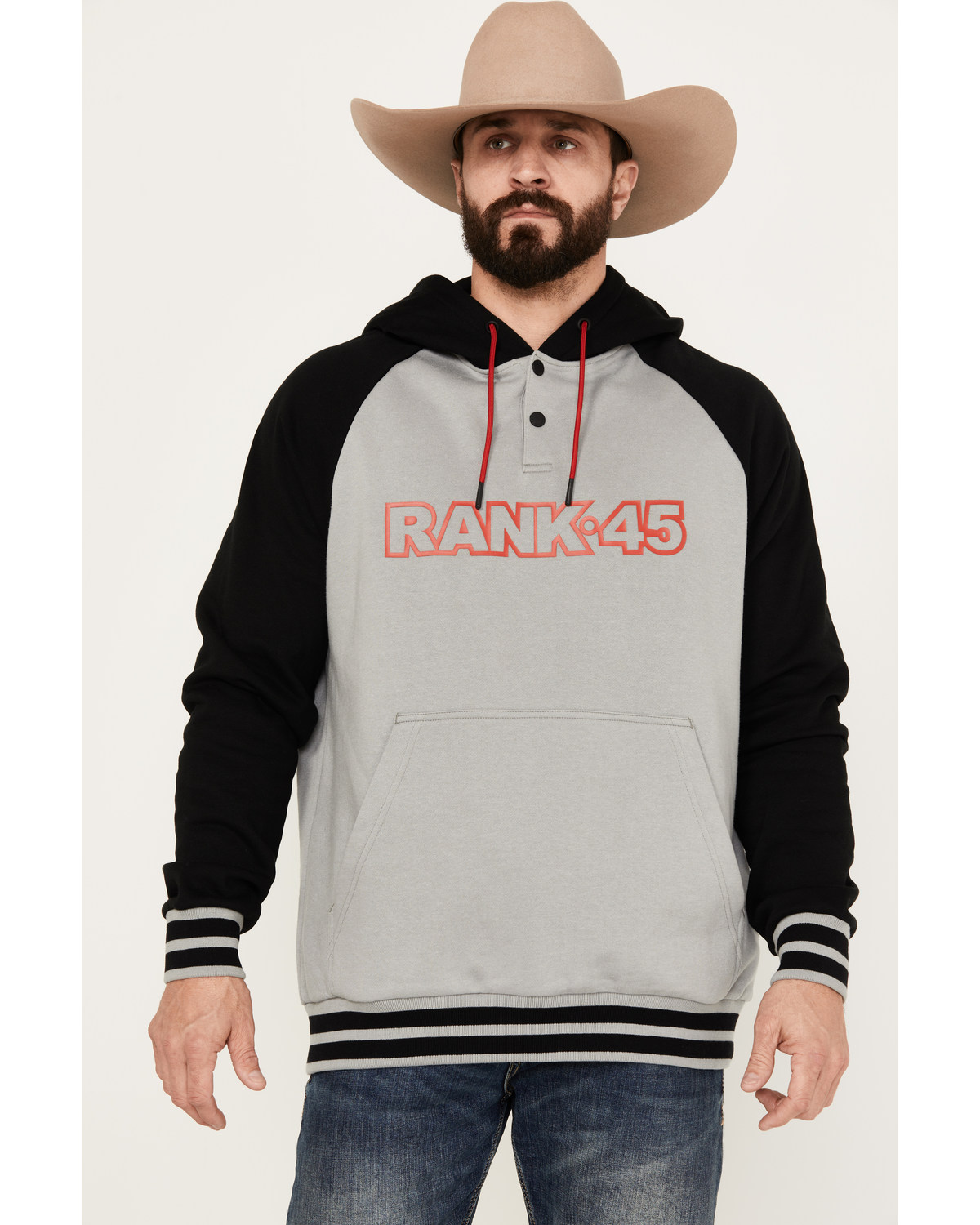 RANK 45® Men's Color Block Challenger Hooded Pullover