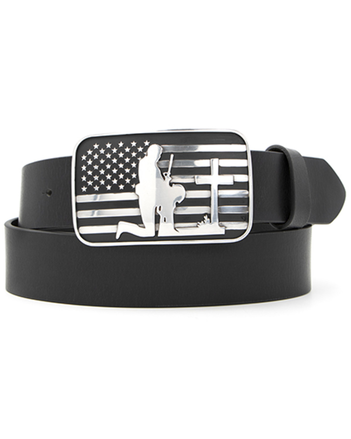 Cody James Men's Praying Cowboy American Flag Western Belt