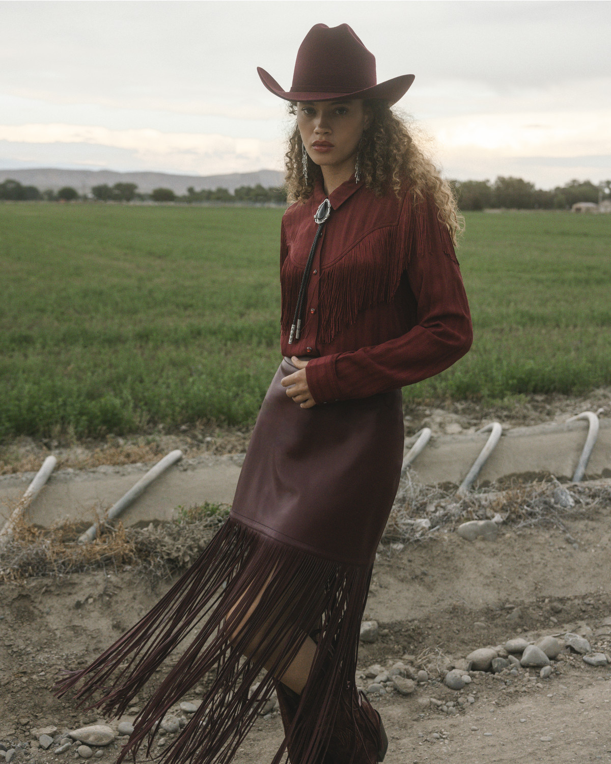 Idyllwind Women's Payson Faux Leather Fringe Maxi Skirt