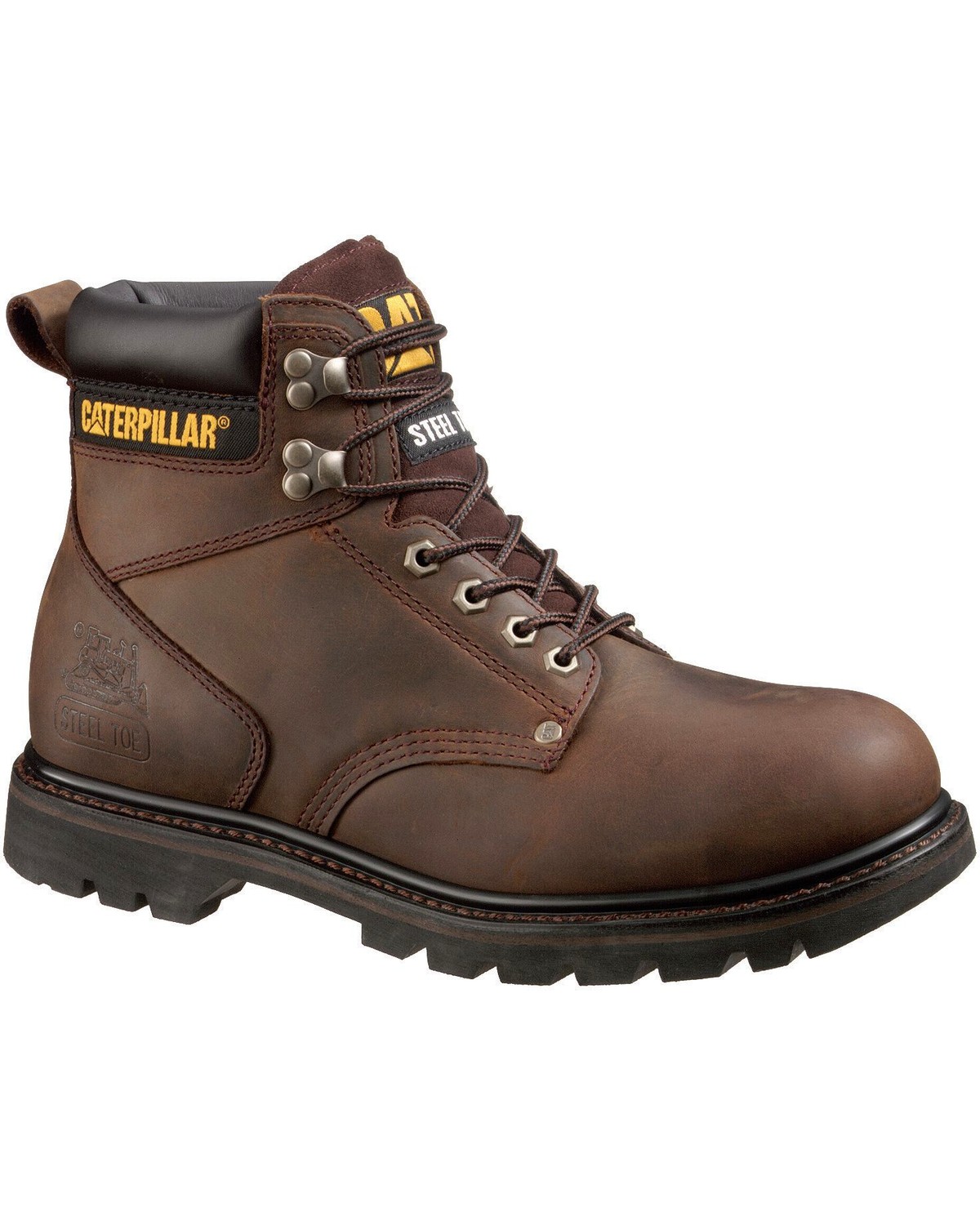 caterpillar second shift steel toe work boot
