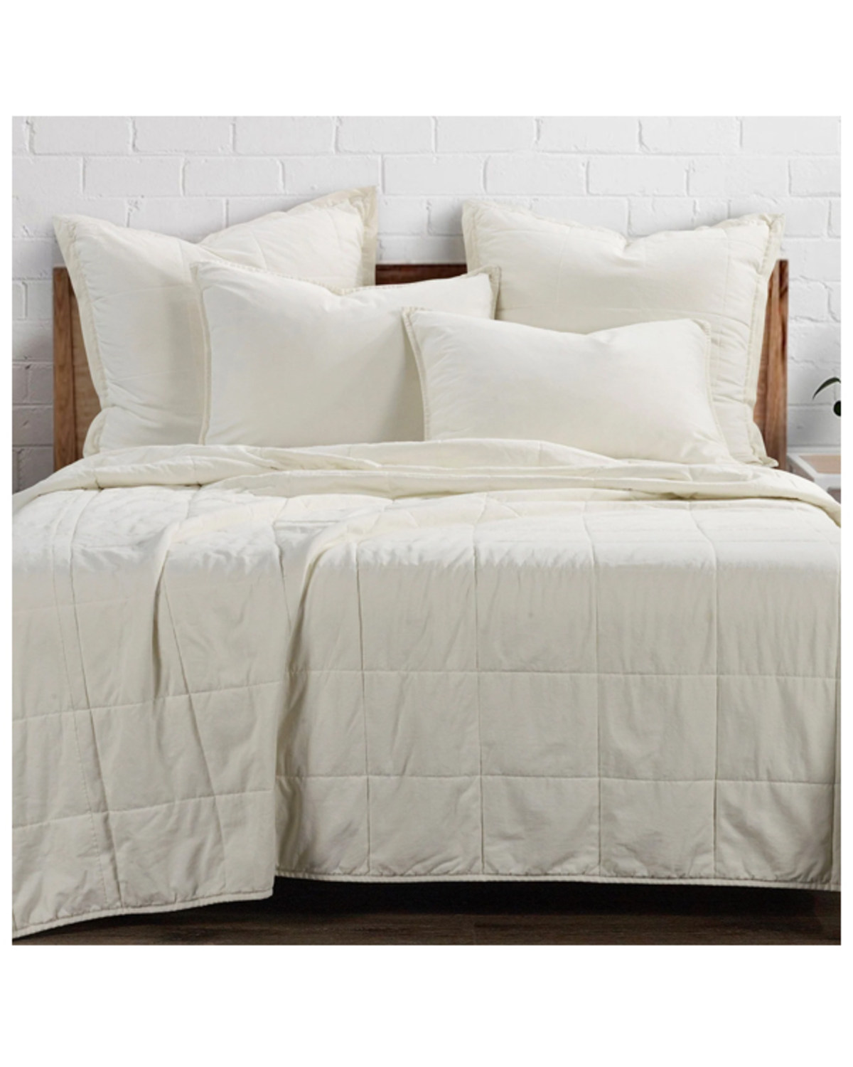 HiEnd Accents Natural Stonewashed Cotton Canvas King Coverlet Set