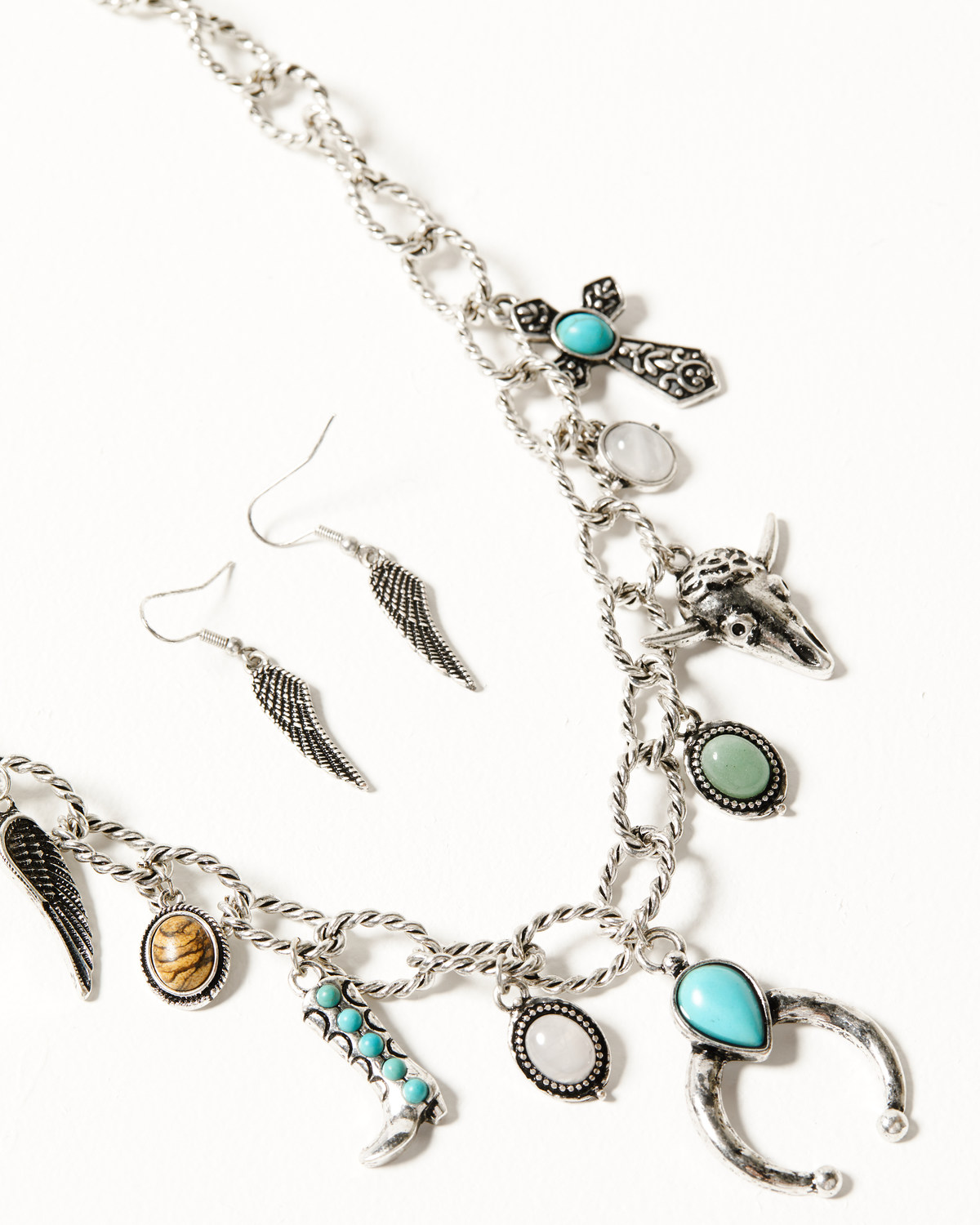 Shyanne Women's Bisbee Falls Charm Necklace & Earrings Jewelry Set