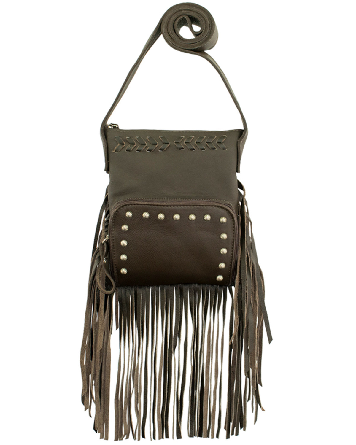 American West Women's Studded Fringe Handbag