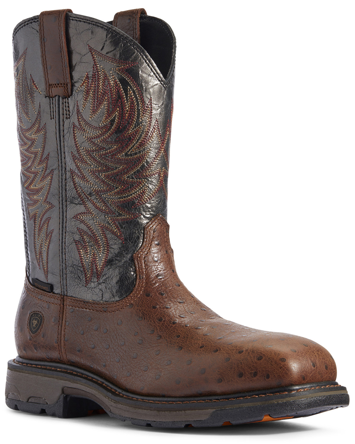 ostrich skin steel toe work boots