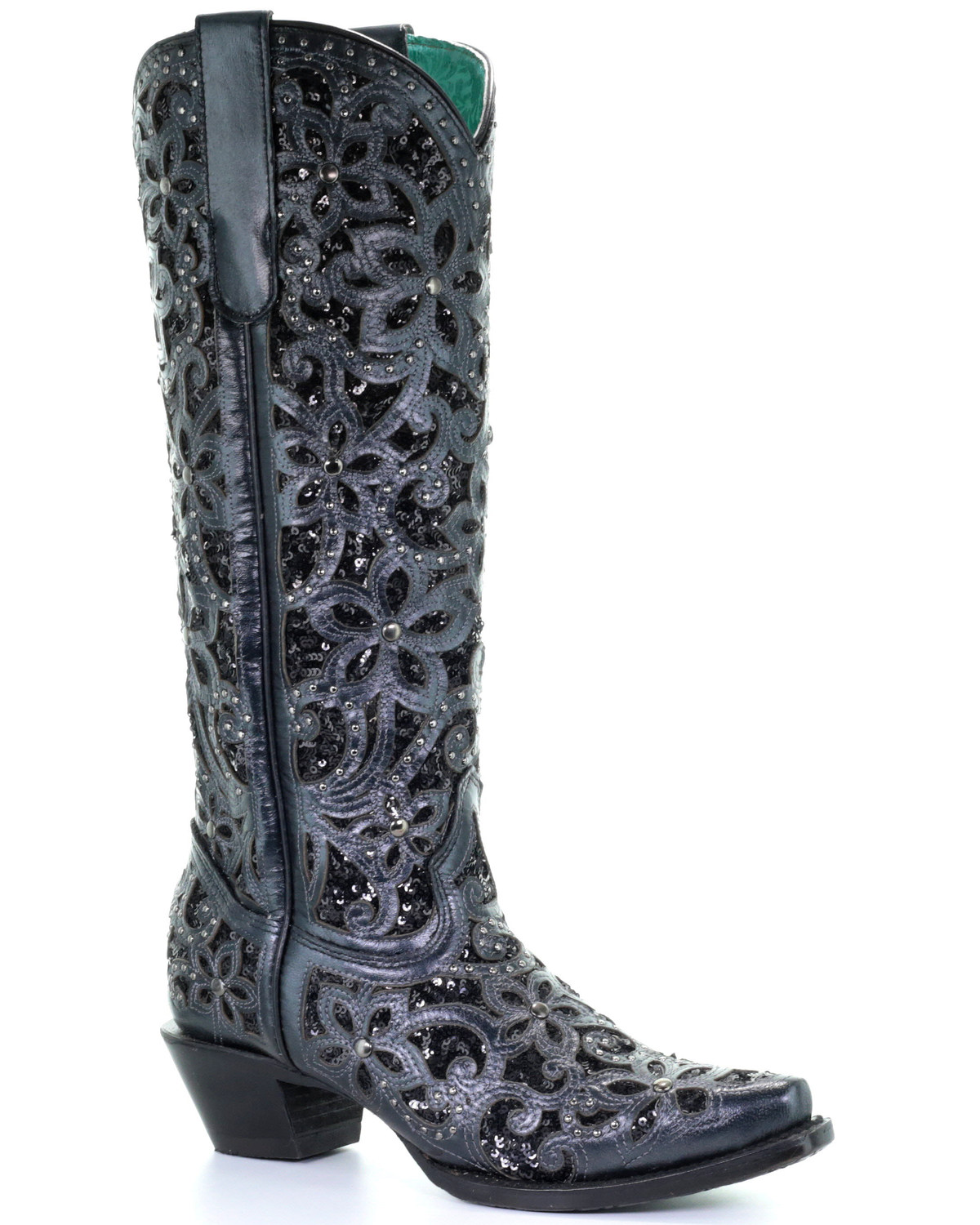Corral Women&#39;s Floral Inlay Western Boots - Snip Toe | Boot Barn