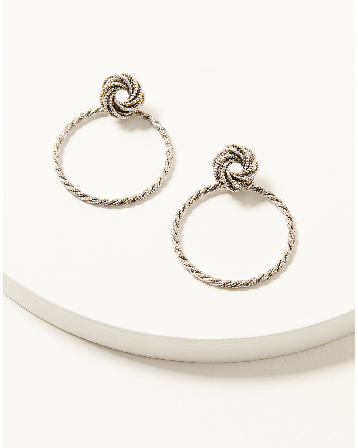 Shyanne Women's Soleil Rope Silver Hoop Earrings