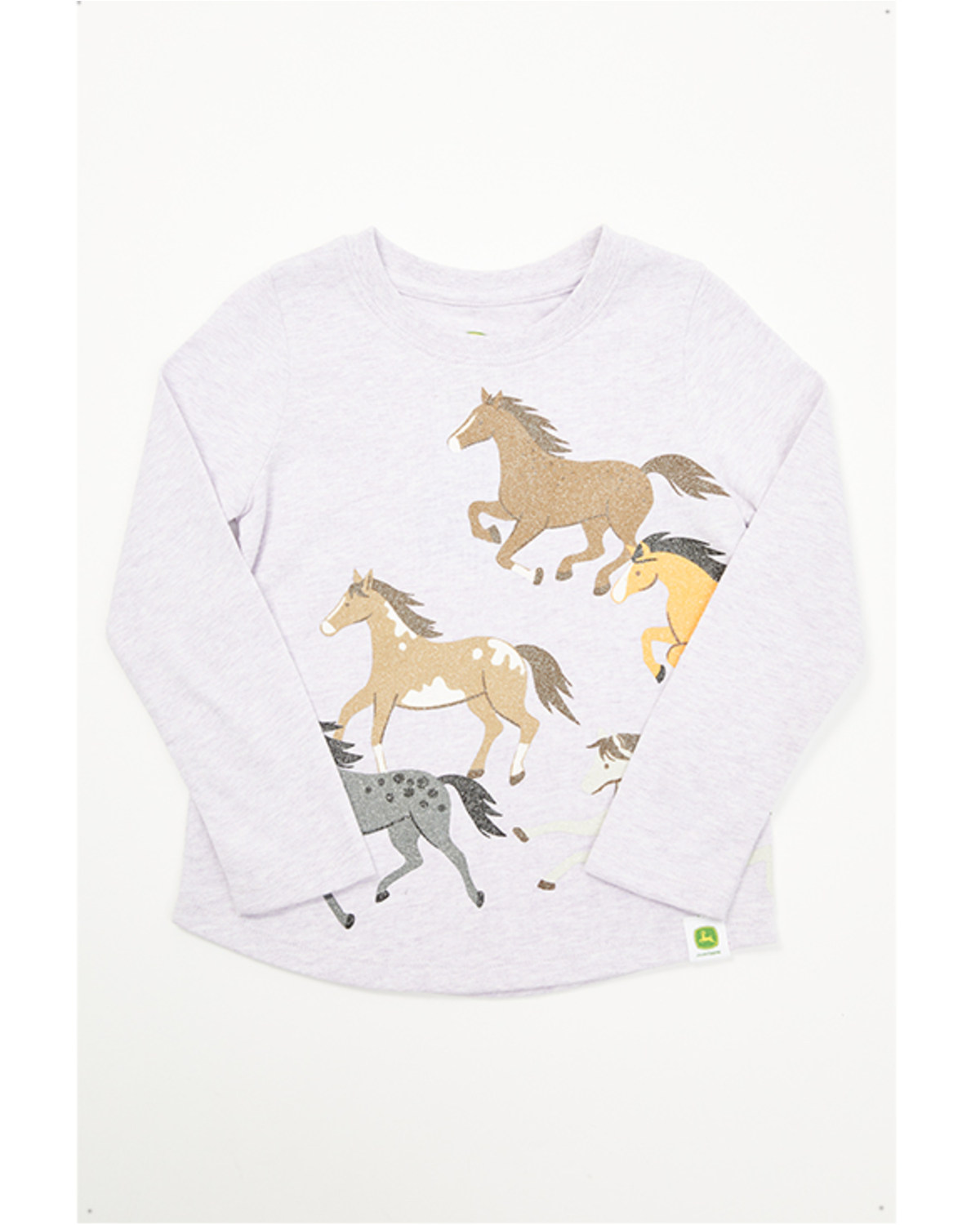 John Deere Toddler Girls' Wrap Wild Horses Long Sleeve Graphic Tee
