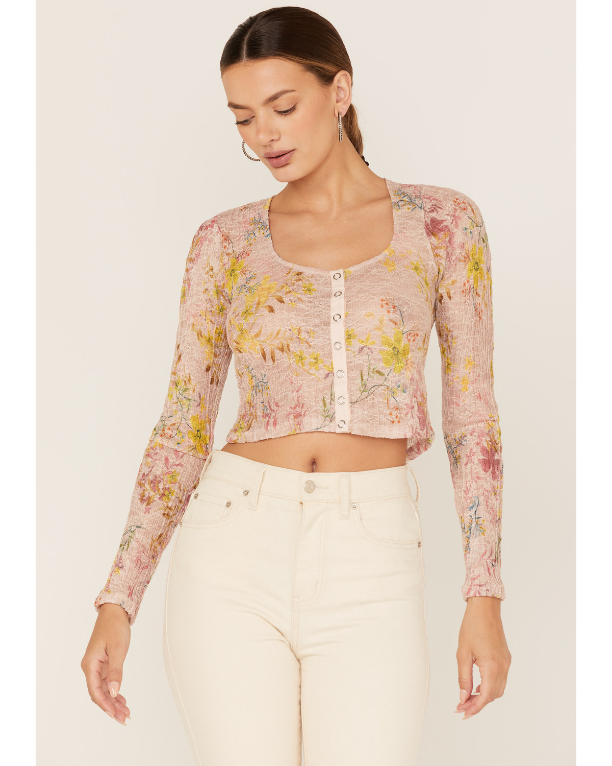 Free People Women's Angelina Floral Print Crop Top