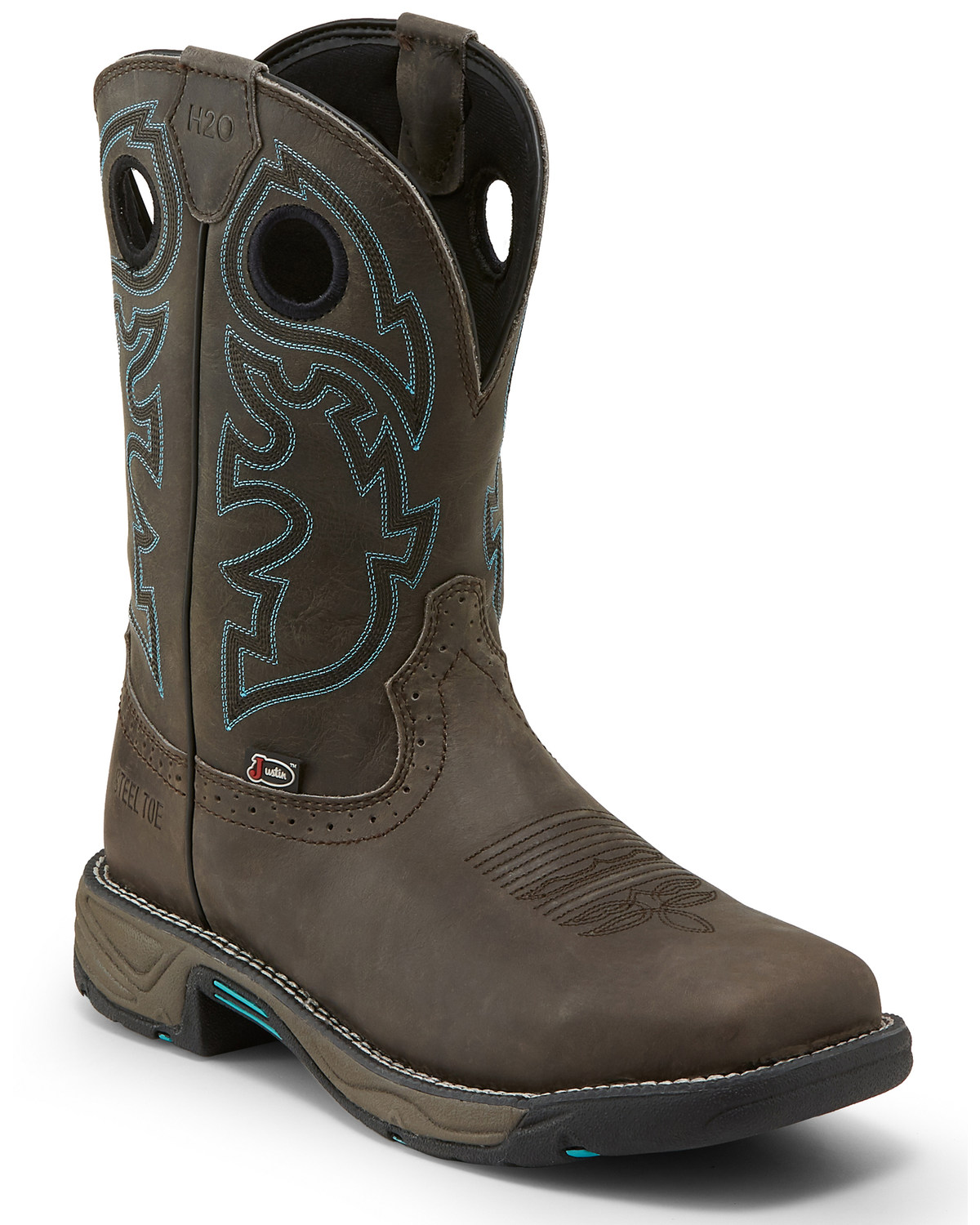 justin men's stampede steel toe work boots