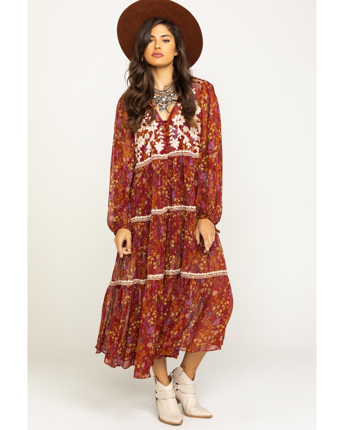 Free People Women S Call On Me Embroidered Duster Dress Boot Barn