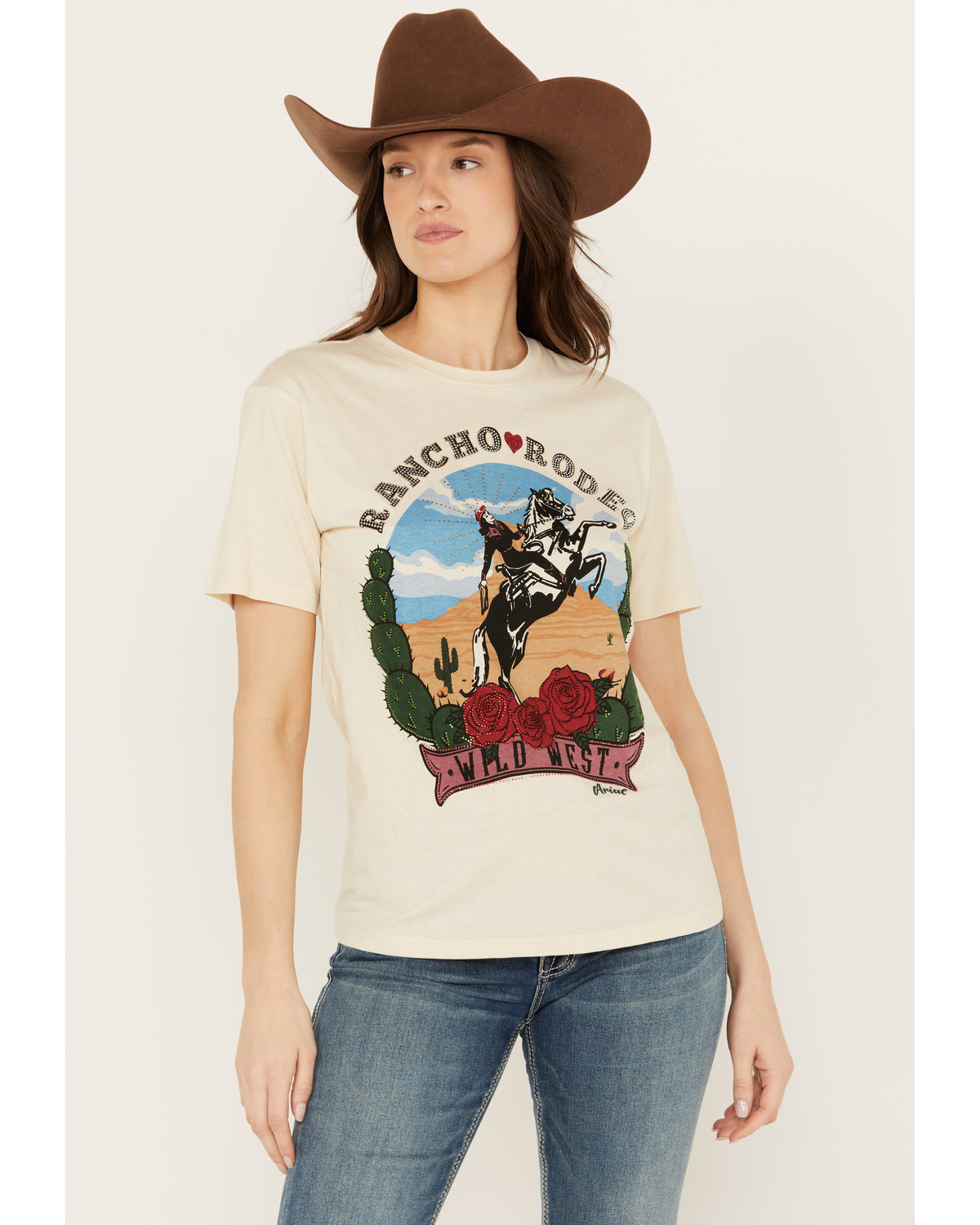 Ariat Women's Embellished Ranch Rodeo Short Sleeve Graphic Tee
