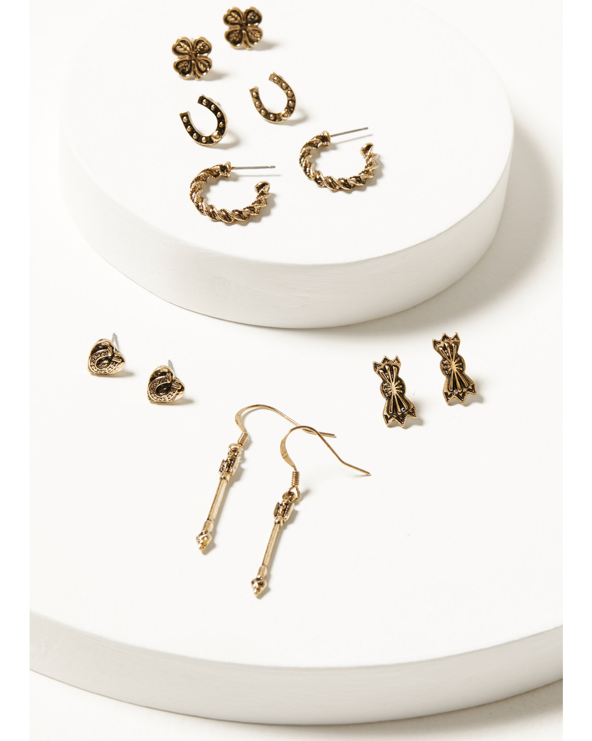Shyanne Women's Summer Moon Antique Gold Earring Set - 6 Piece