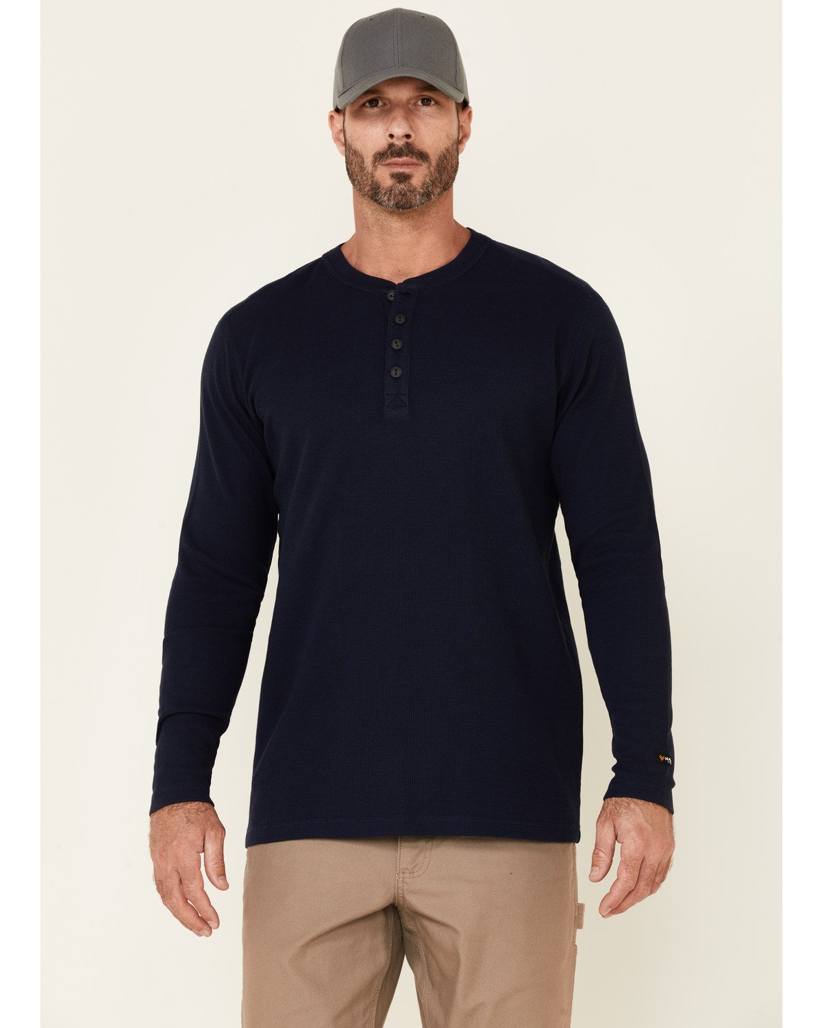 Hawx Men's Navy Thermal Henley Long 