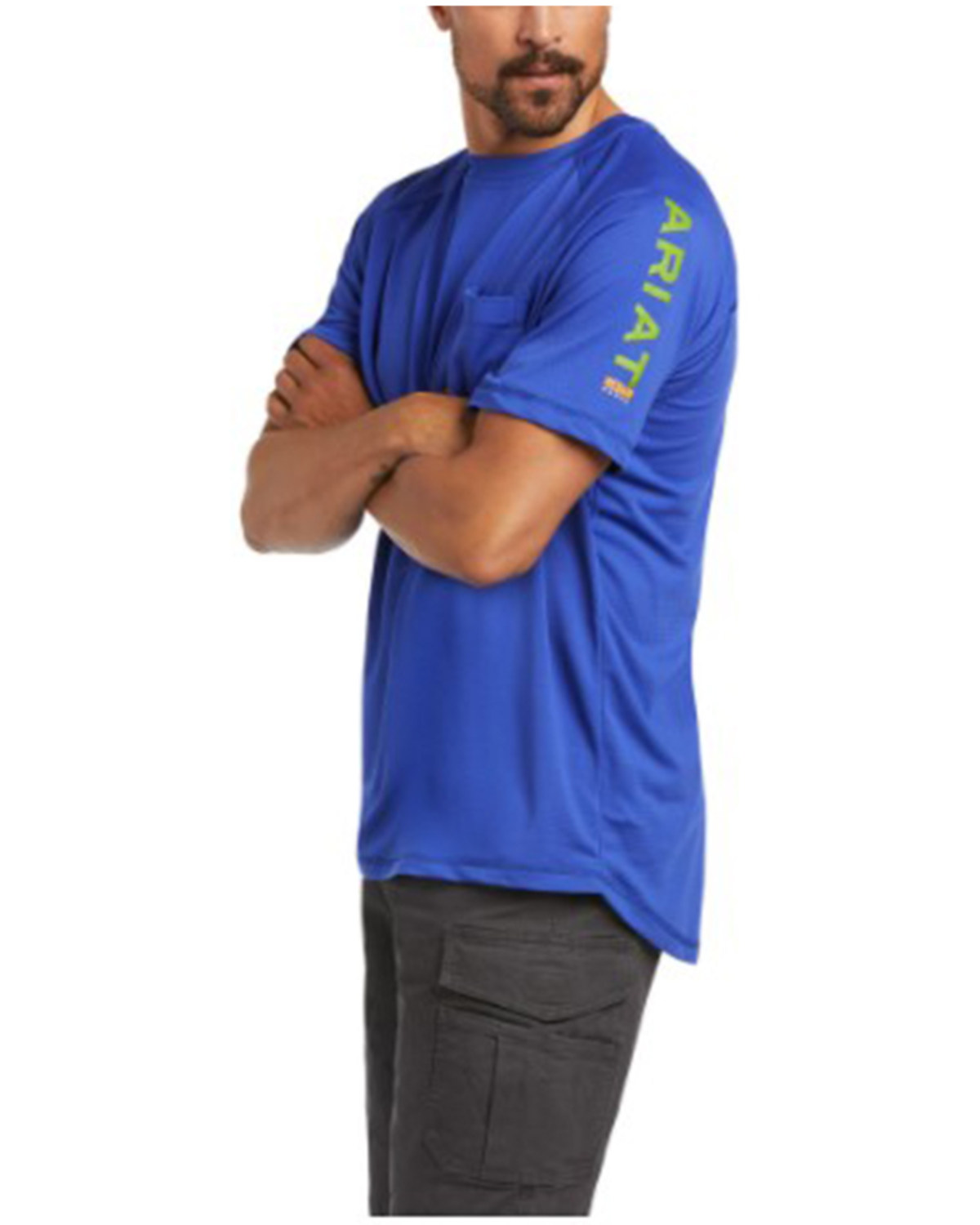 Ariat Men's Royal Blue Rebar Heat Fighter Logo Short Sleeve Work T-Shirt