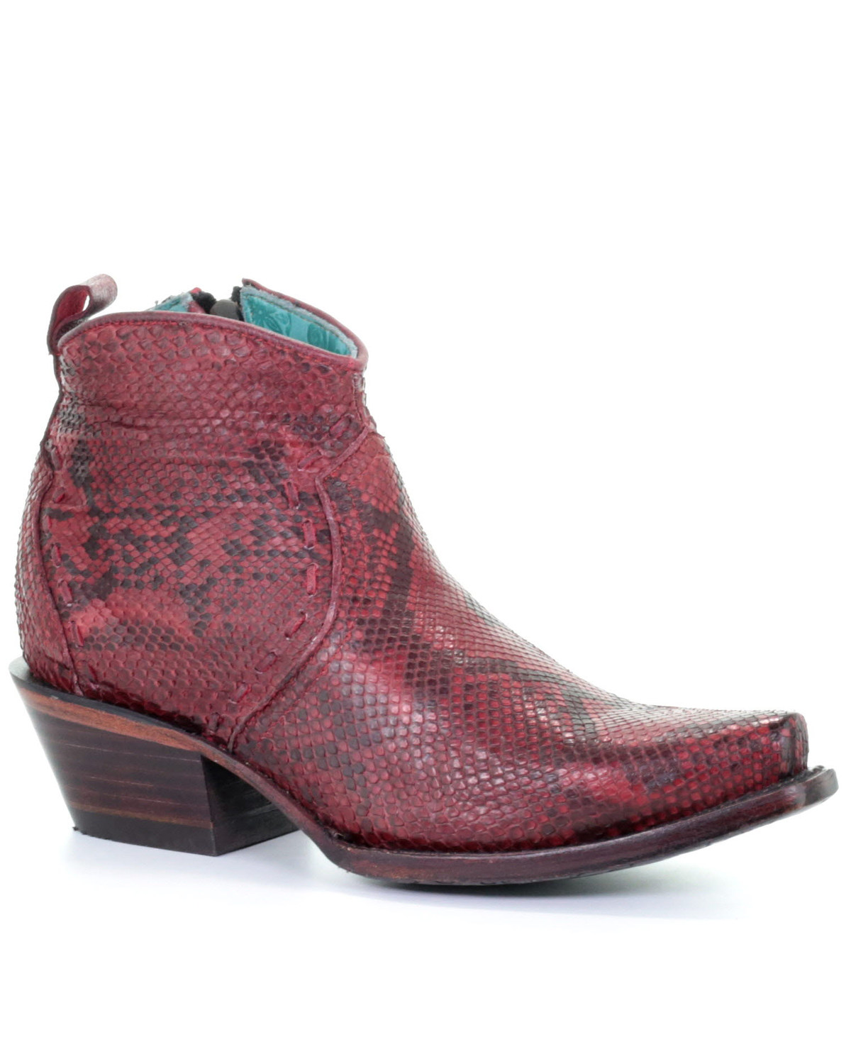 Corral Women's Red Python Fashion Booties - Snip Toe | Boot Barn