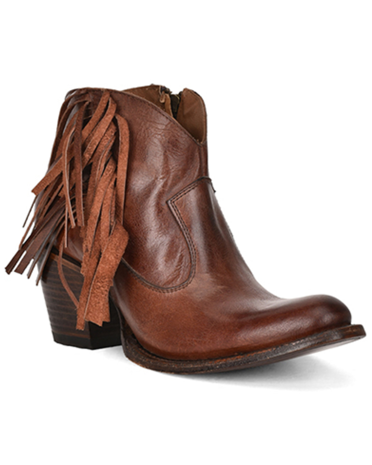 Corral Women's Fringe Ankle Boots - Round Toe