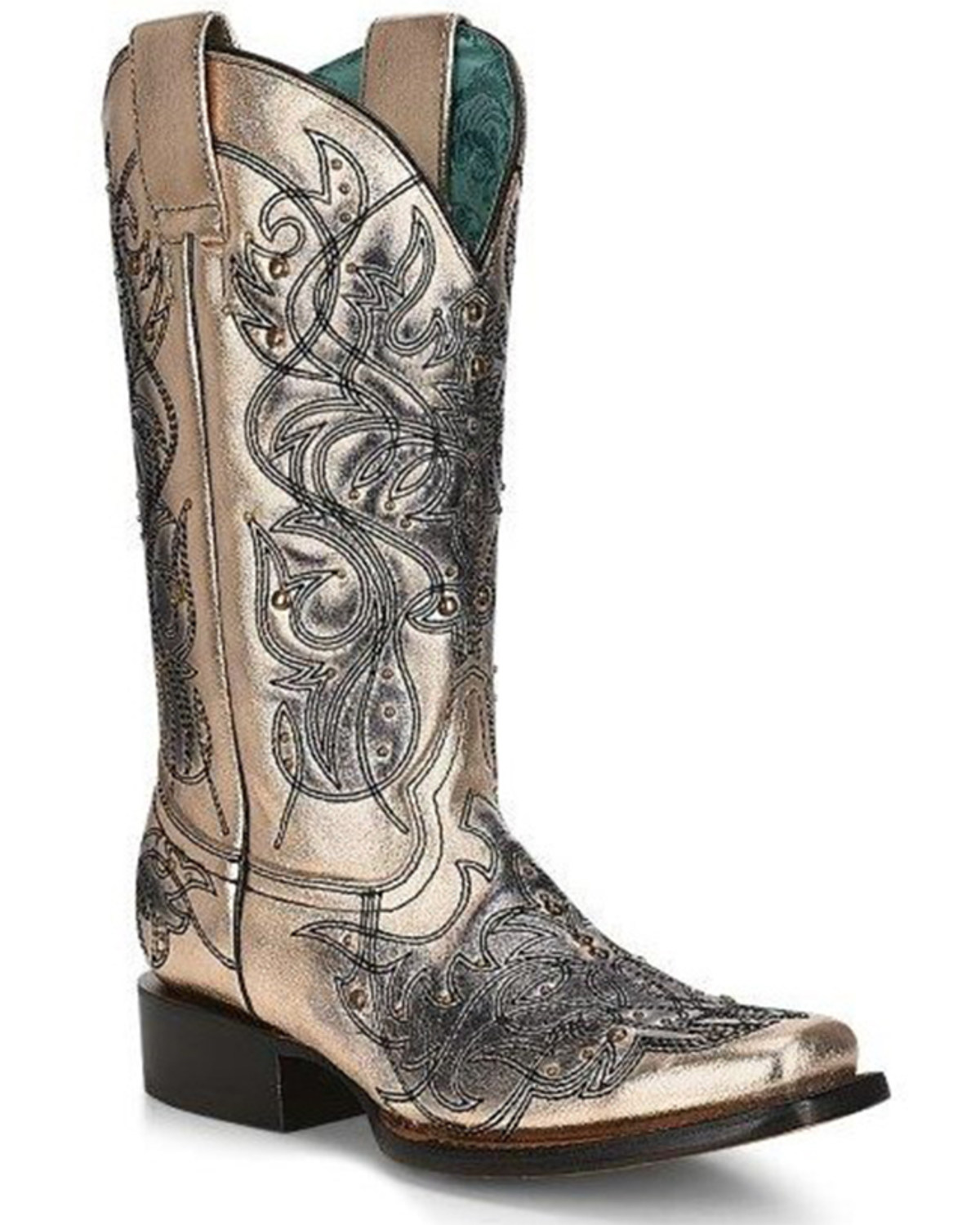 Corral Women's Metallic Studded Western Boots - Square Toe