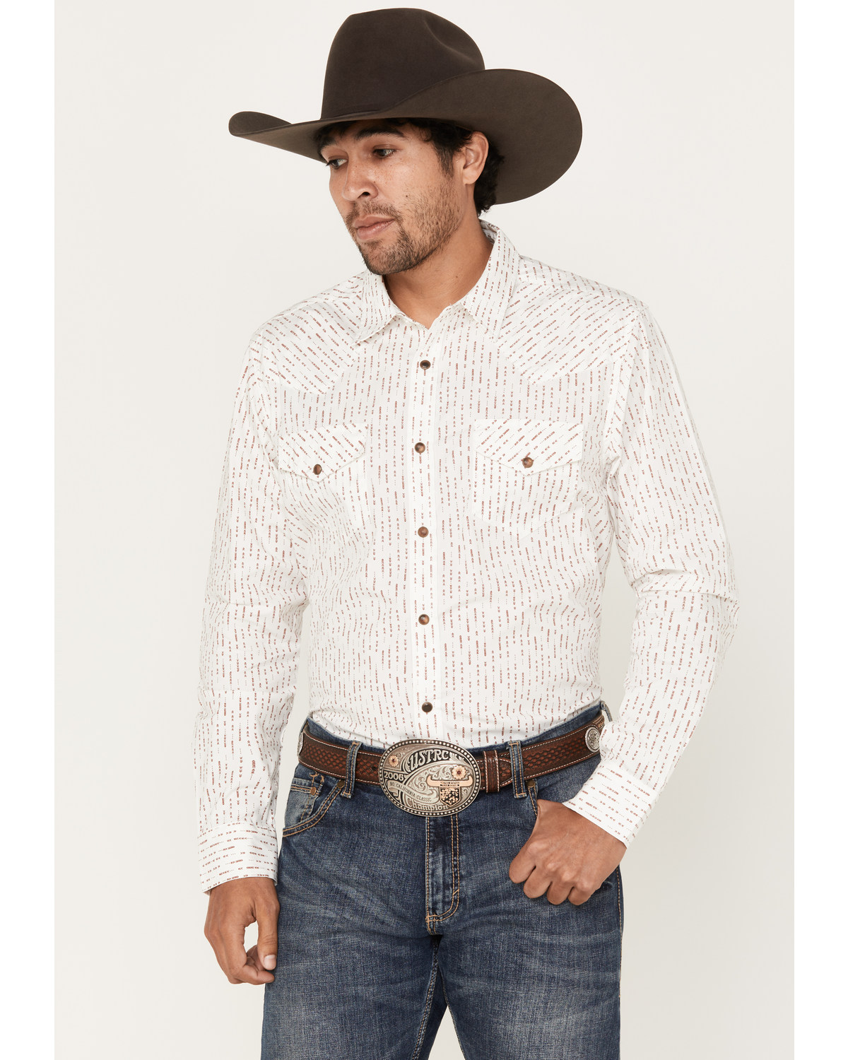 Gibson Men's Grapevine Arrow Geo Print Long Sleeve Snap Western Shirt