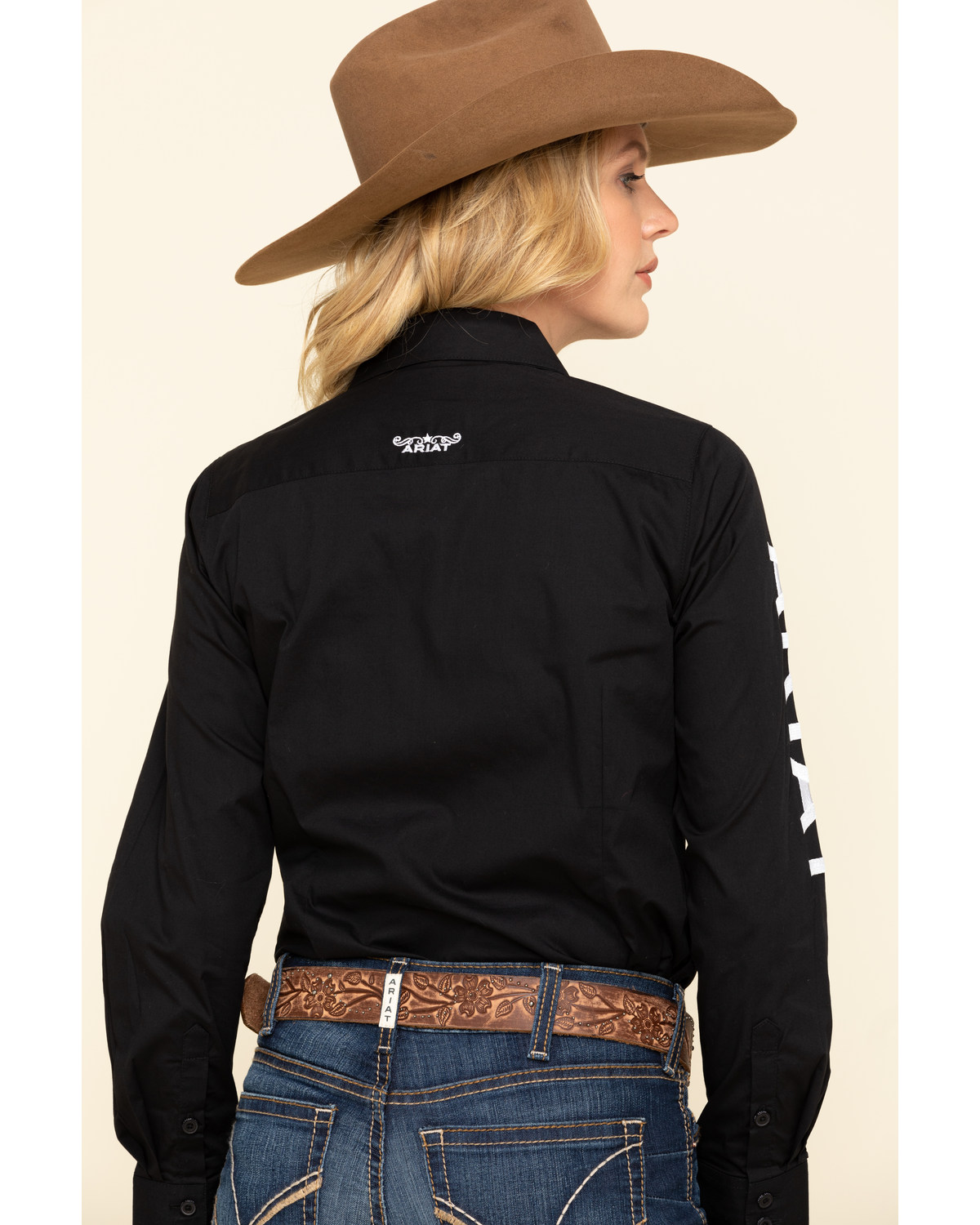 Ariat Women's Black Team Kirby Stretch Logo Long Sleeve Shirt | Boot Barn