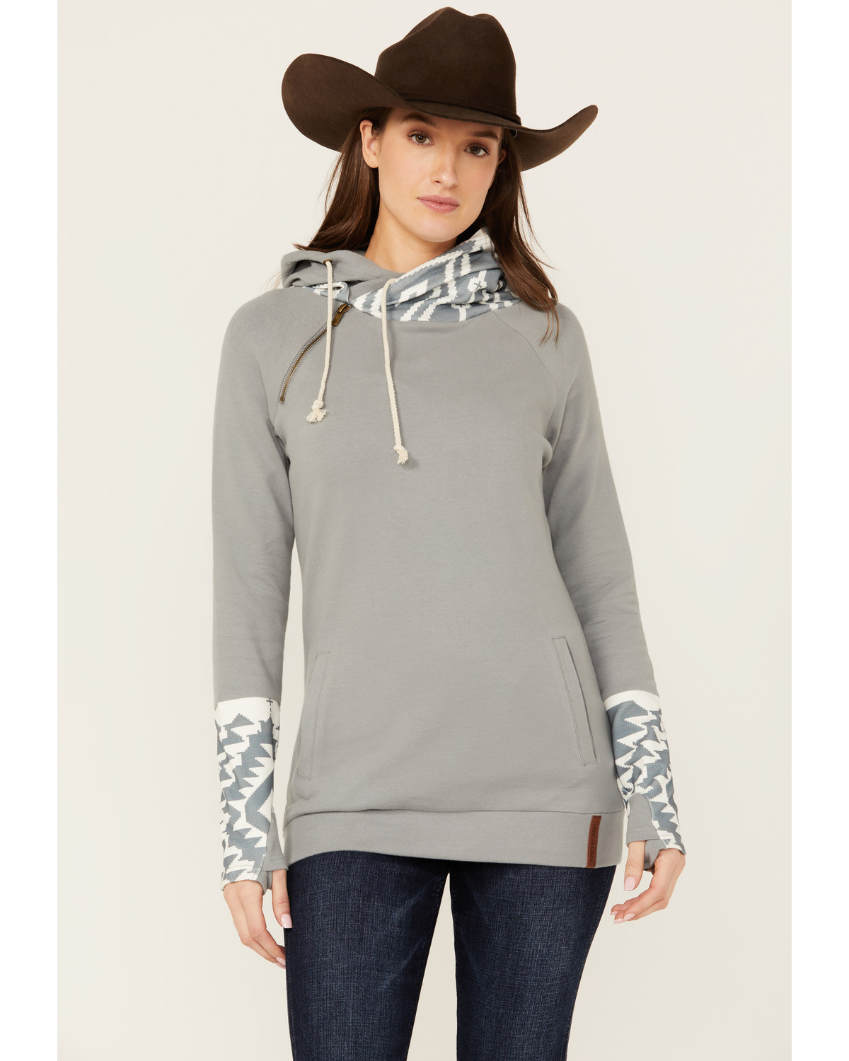 Ampersand Avenue Women's Southwestern Print Hooded Pullover