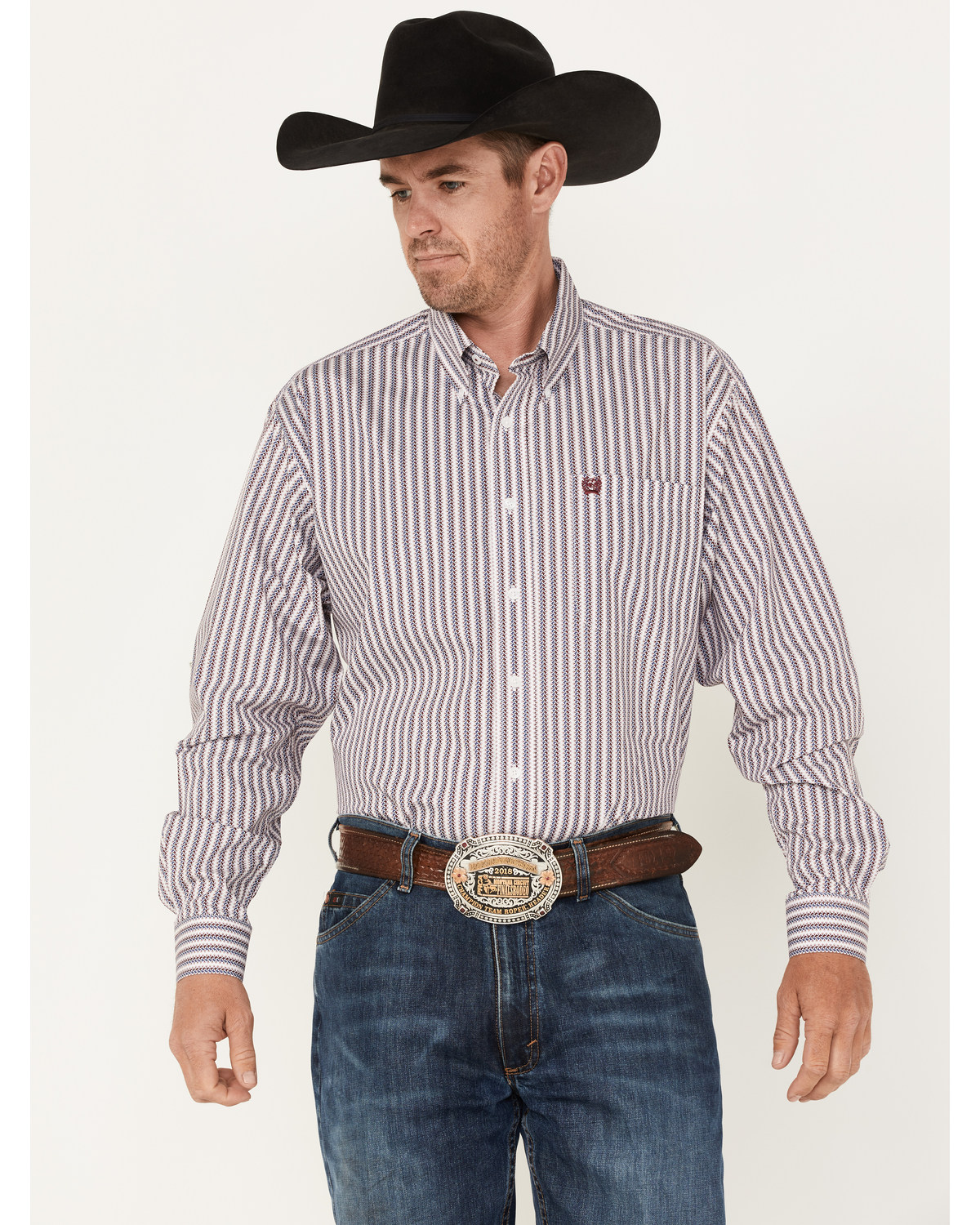 Cinch Men's Vertical Stripe Button Down Western Shirt