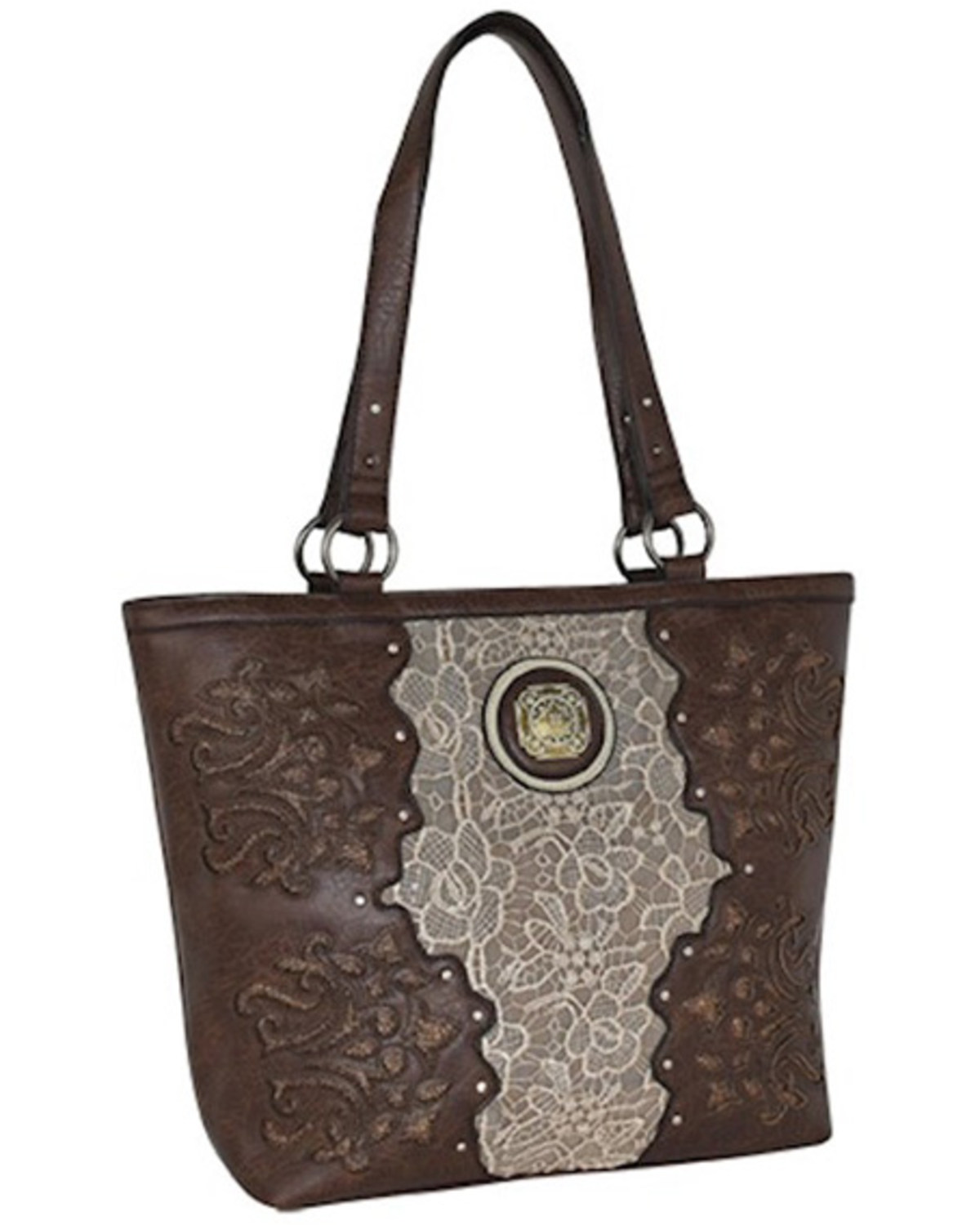 Justin Women's Lace Panel and Glitter Inlay Tote