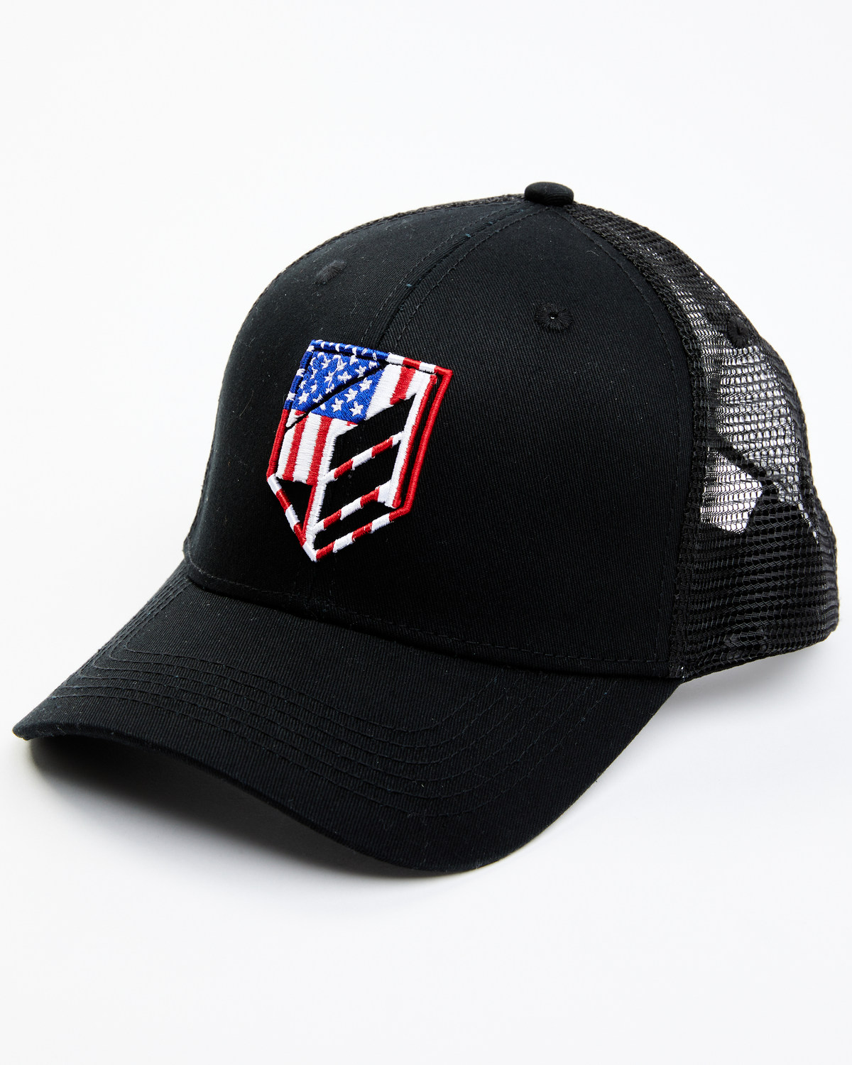 RANK 45® Men's American Flag Shield Patch Mesh-Back Ball Cap