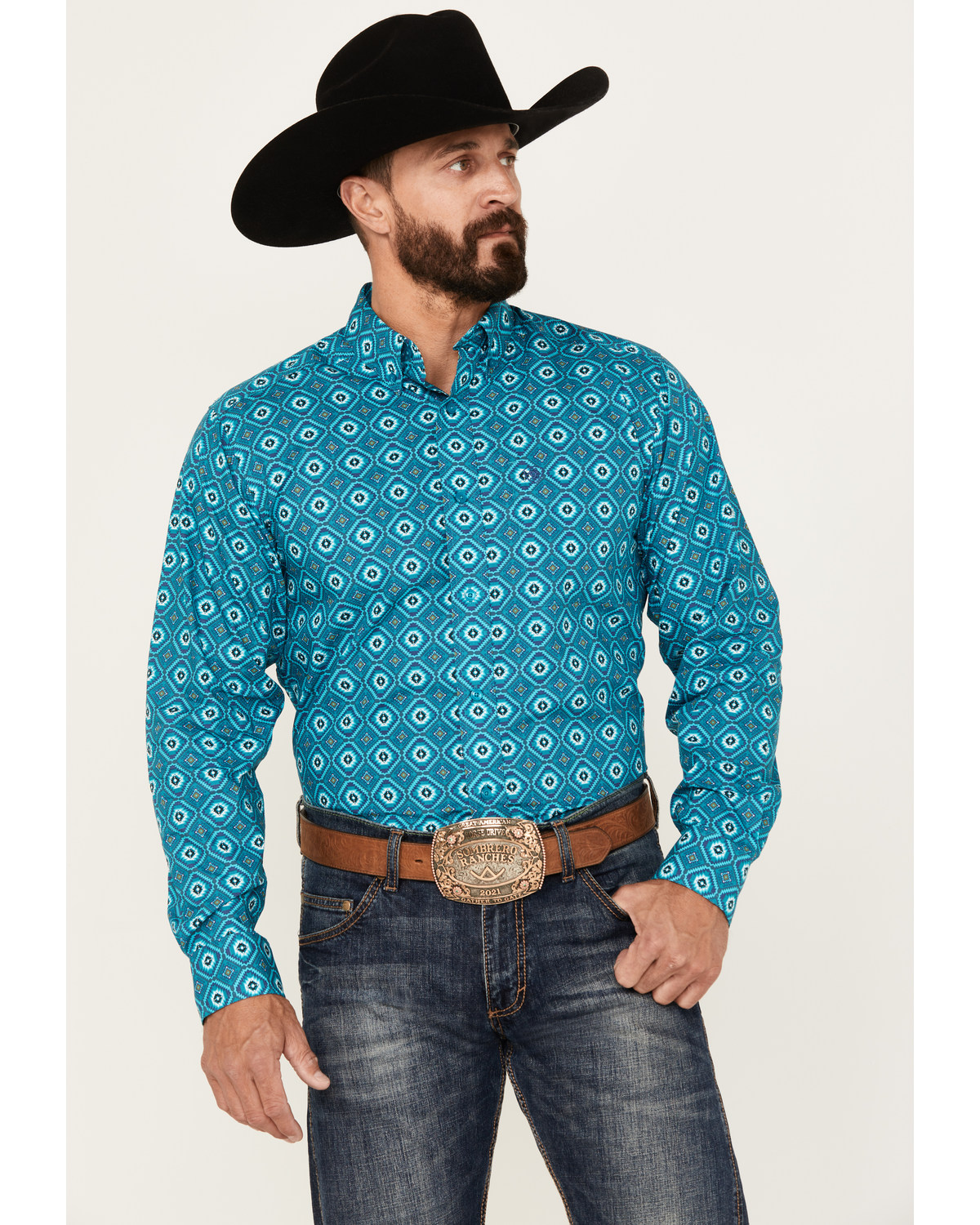 Ariat Men's Bruno Southwestern Print Long Sleeve Button-Down Western Shirt