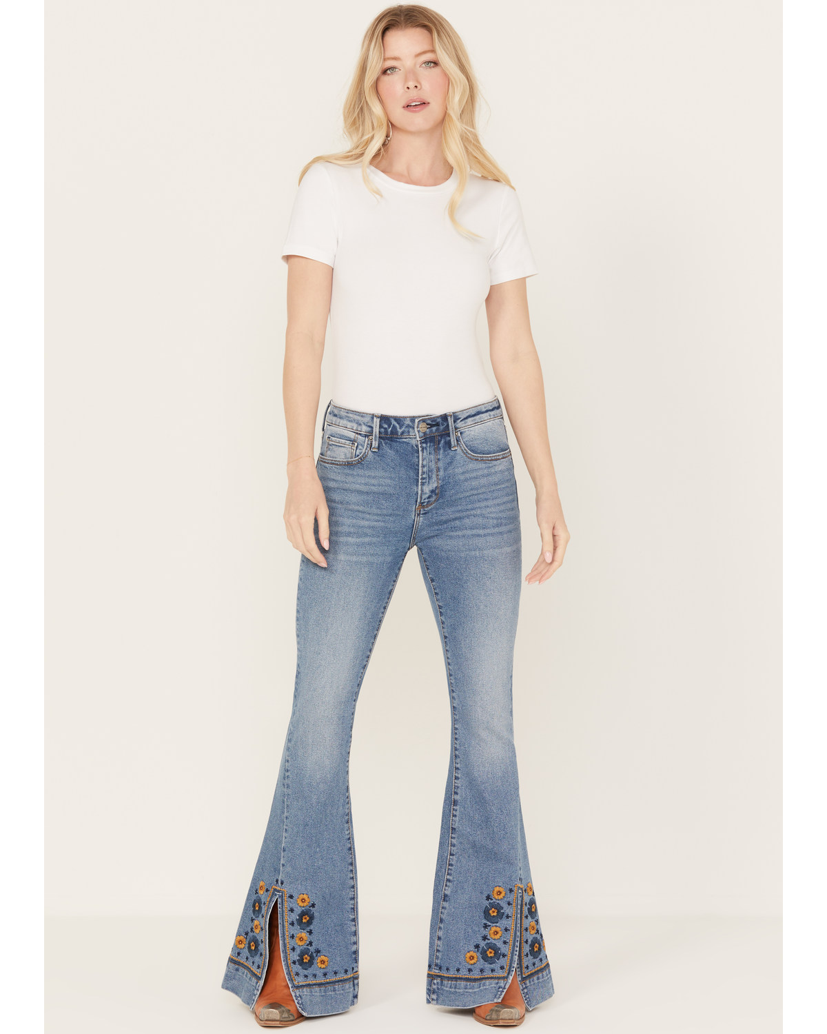 Driftwood Women's Farrah Medium Wash High Rise Flare Jeans