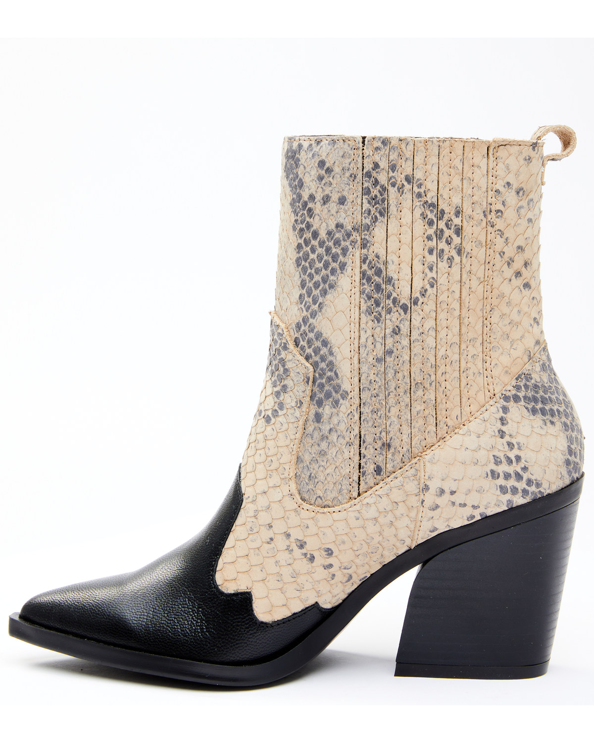 daren snakeskin embossed lace up boot