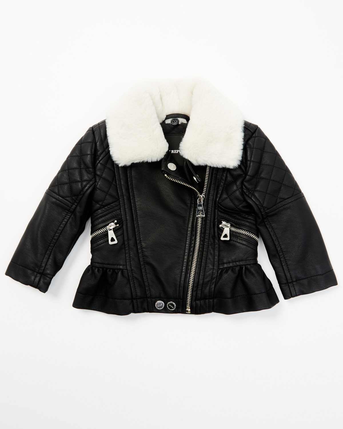 Urban Republic Infant Girls' Fur Collar Moto Jacket
