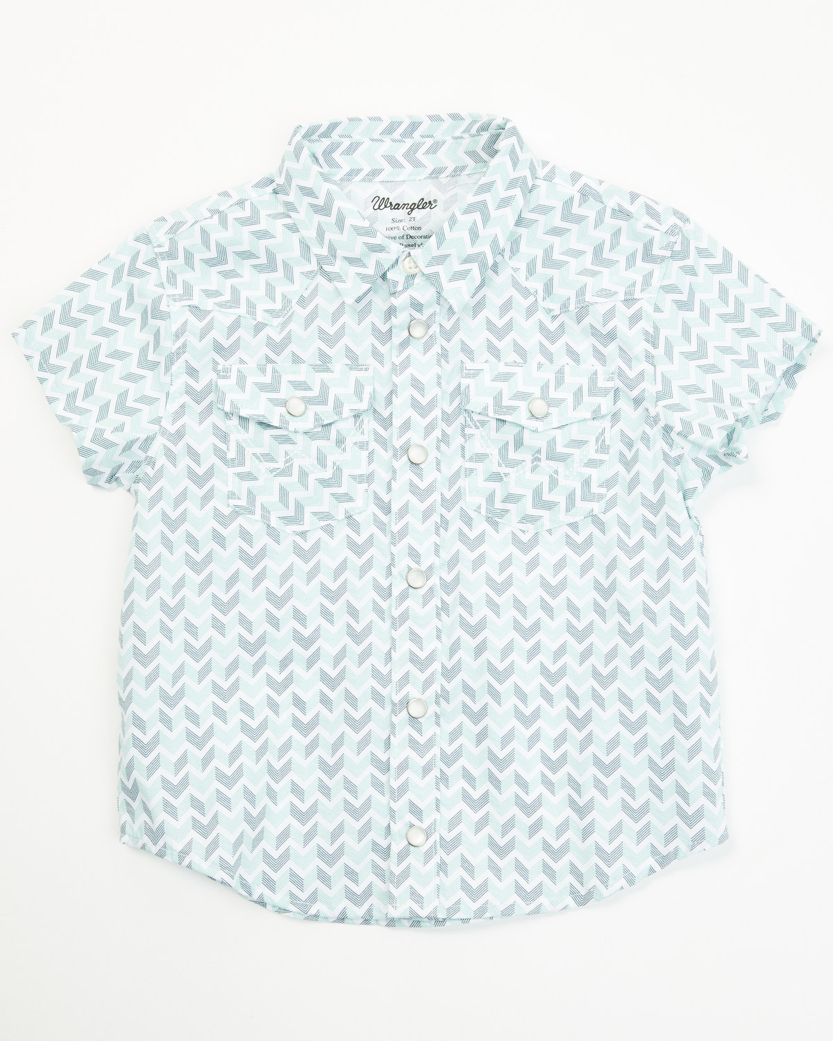 Wrangler Toddler Boys' Geo Striped Short Sleeve Pearl Snap Western Shirt