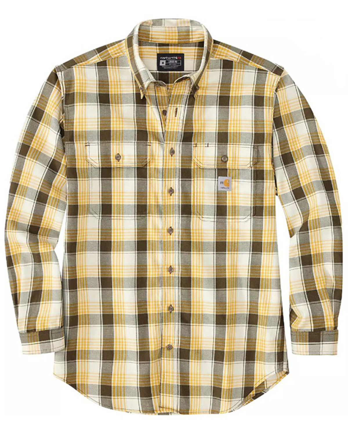 Carhartt Men's FR Rugged Flex® Loose Fit Twill Plaid Print Long Sleeve Shirt