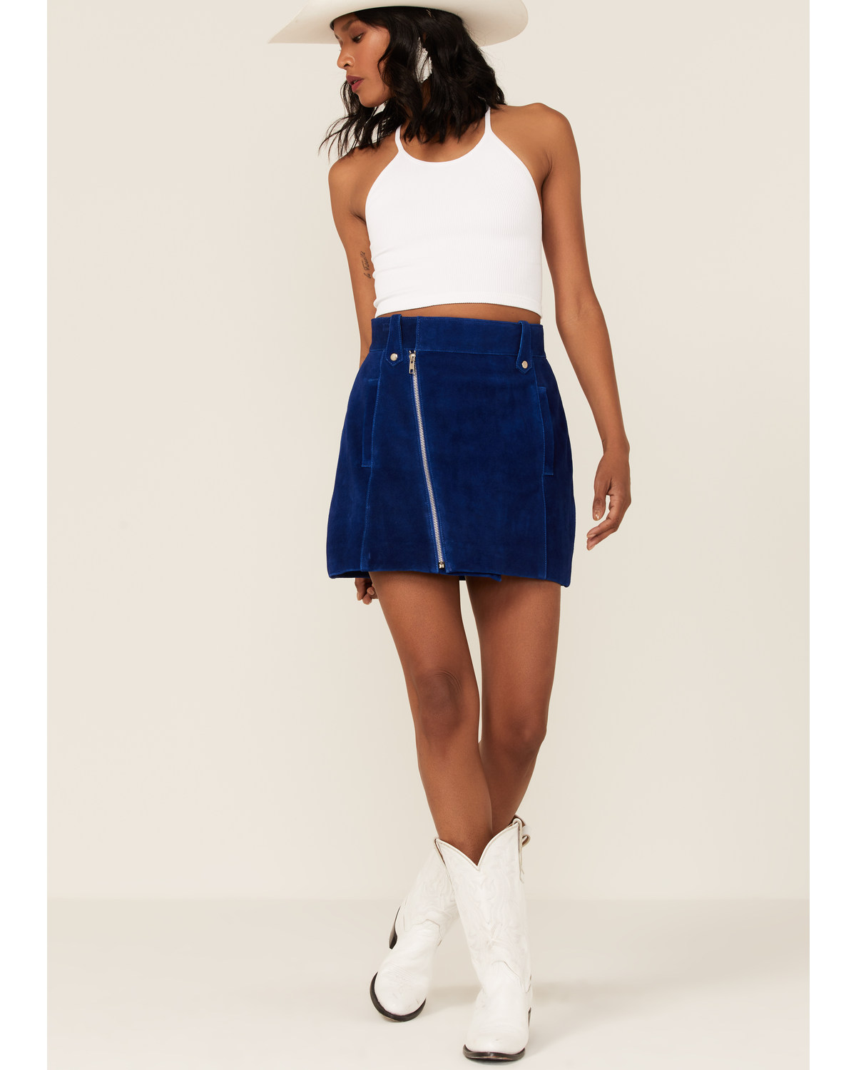 Understated Leather Women's City Slickers Suede Mini Skirt