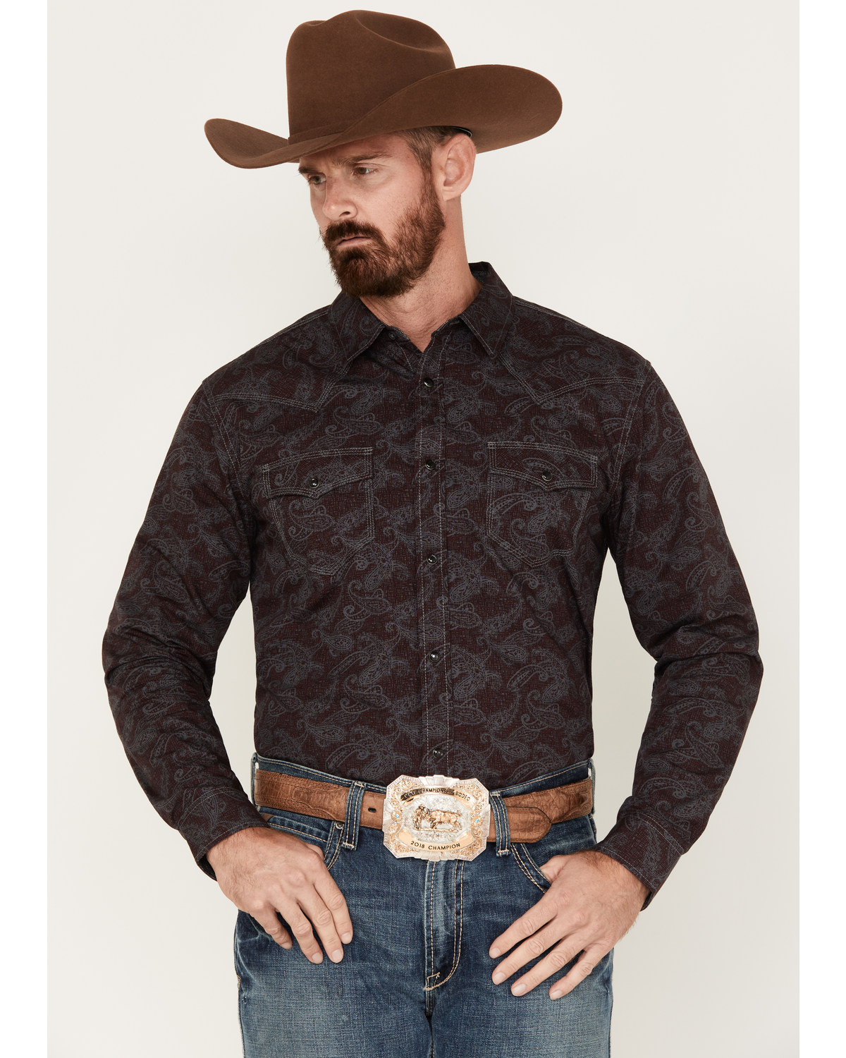 Moonshine Spirit Men's Stage Light Long Sleeve Snap Western Shirt