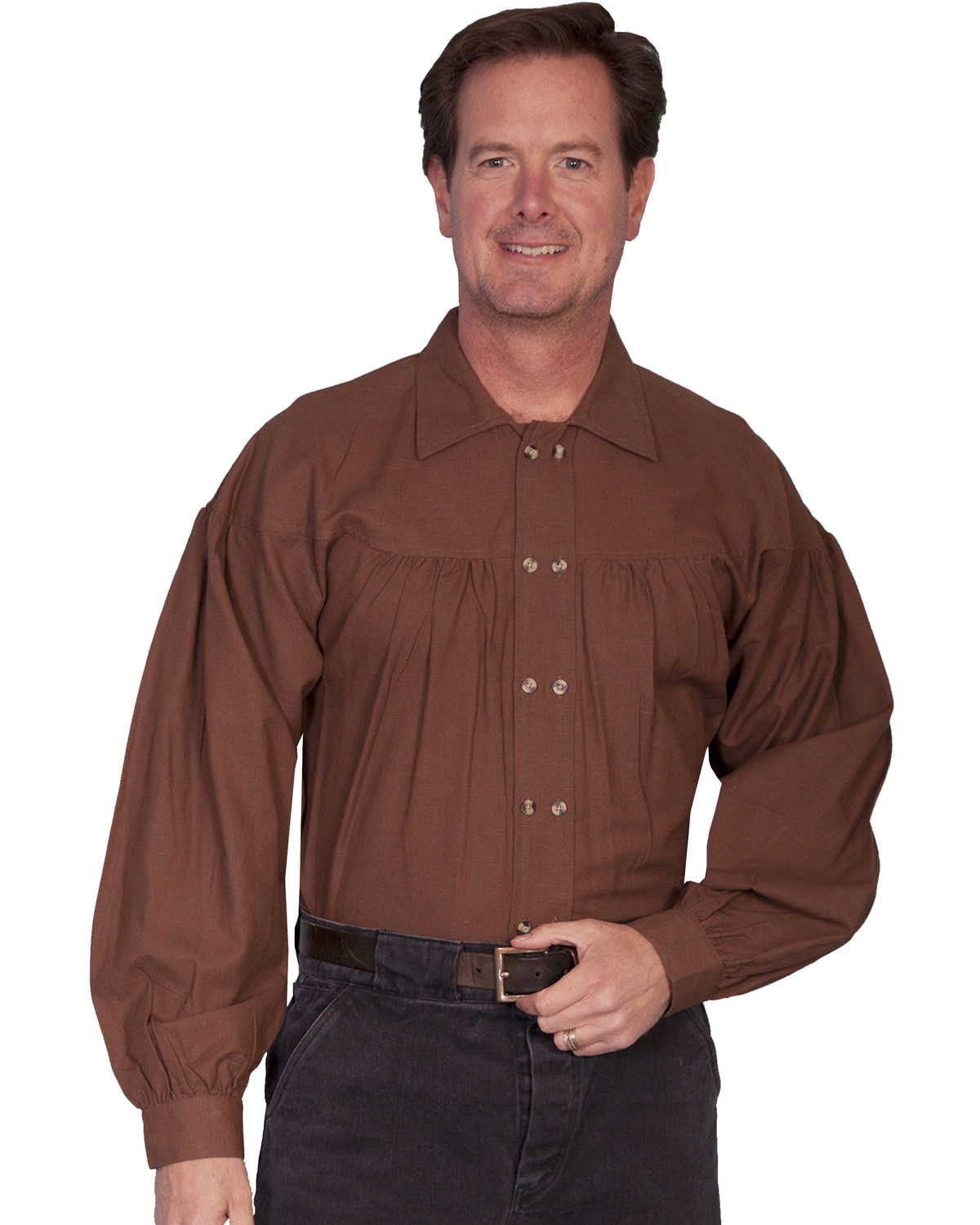 Rangewear By Scully Old West Style Double Button Placket Shirt