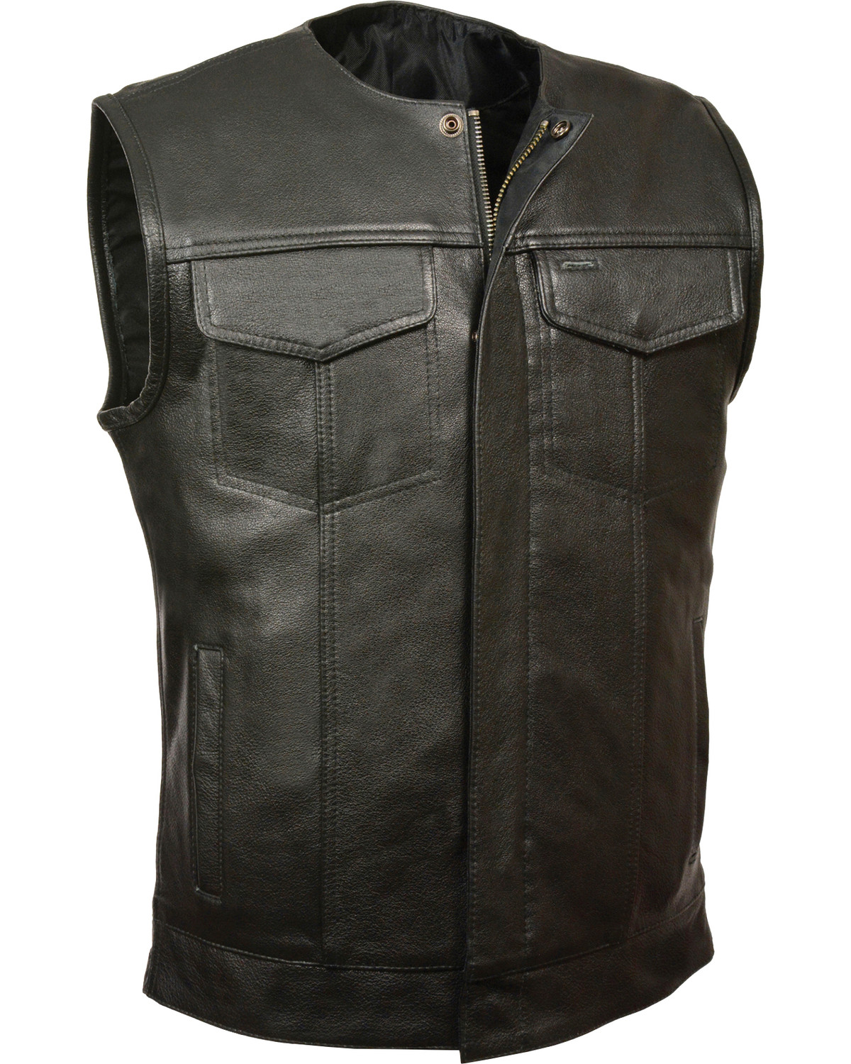 Milwaukee Leather Men's Collarless Zip Front Club Style Vest - Big 5X