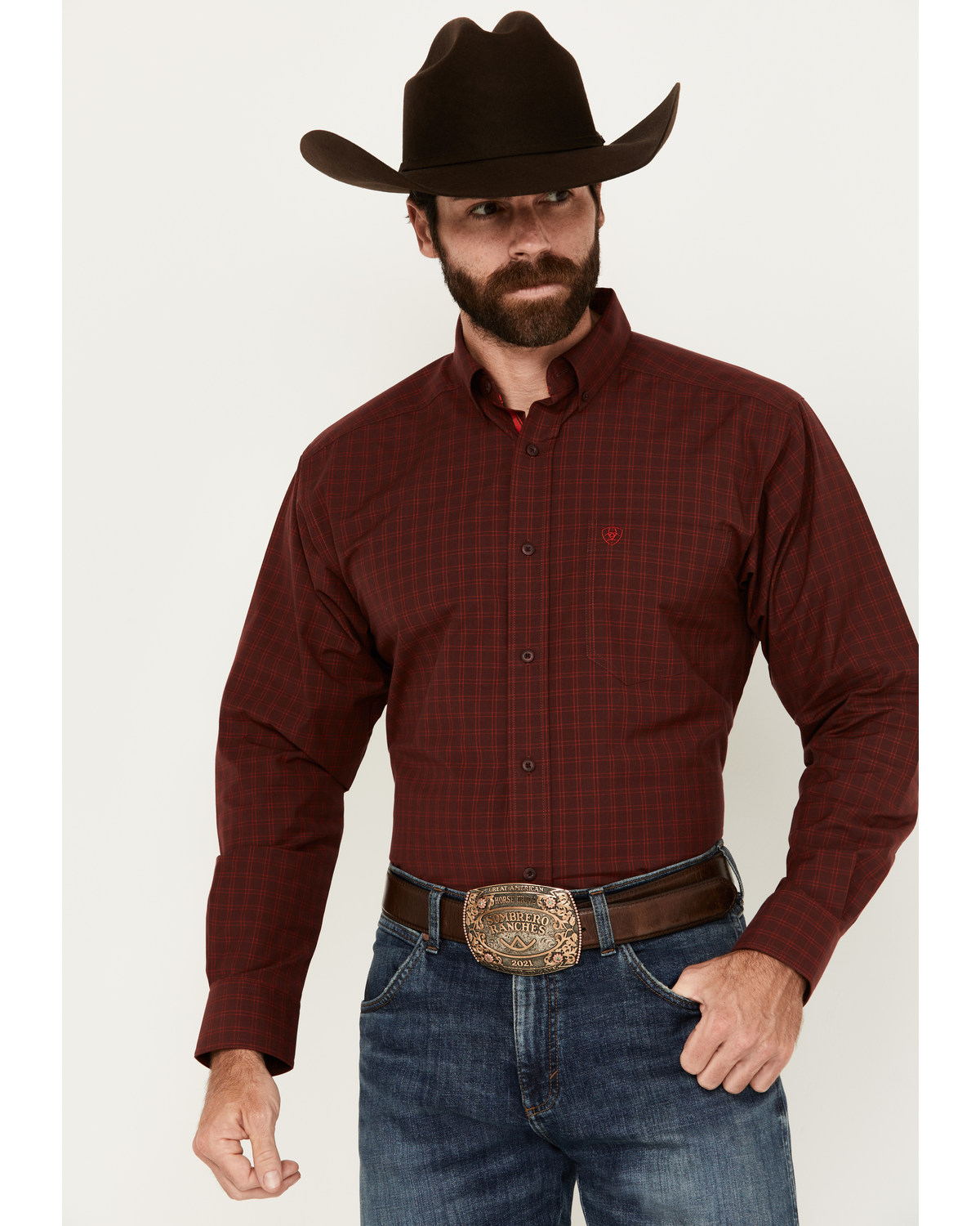 Ariat Men's Neal Plaid Print Long Sleeve Button-Down Western Shirt