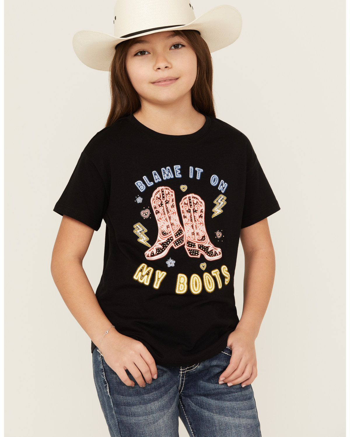 Blended Girls' Blame It On My Boots Short Sleeve Graphic Tee