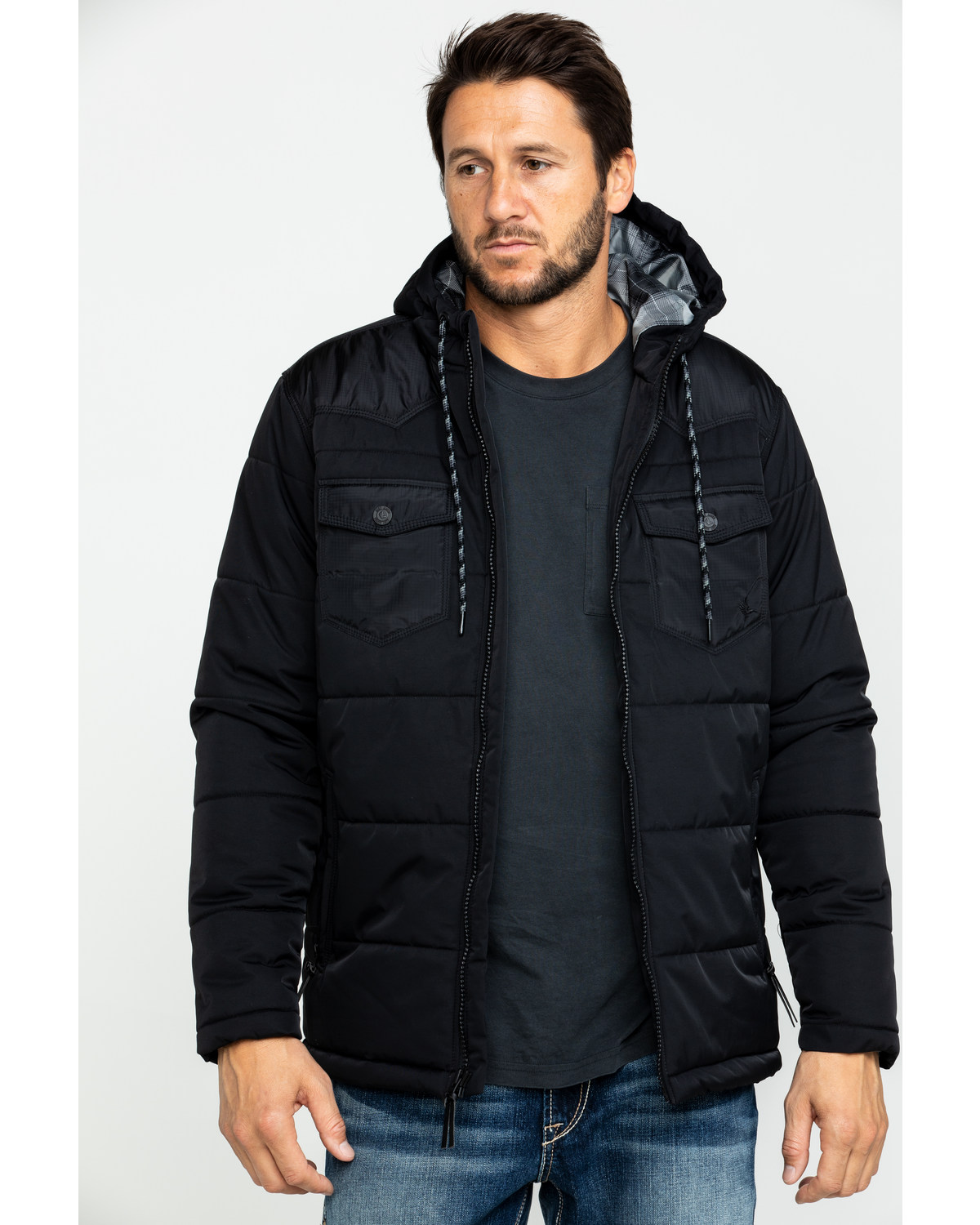 Cody James Men S Round Up Two Tone Western Styled Hooded Winter