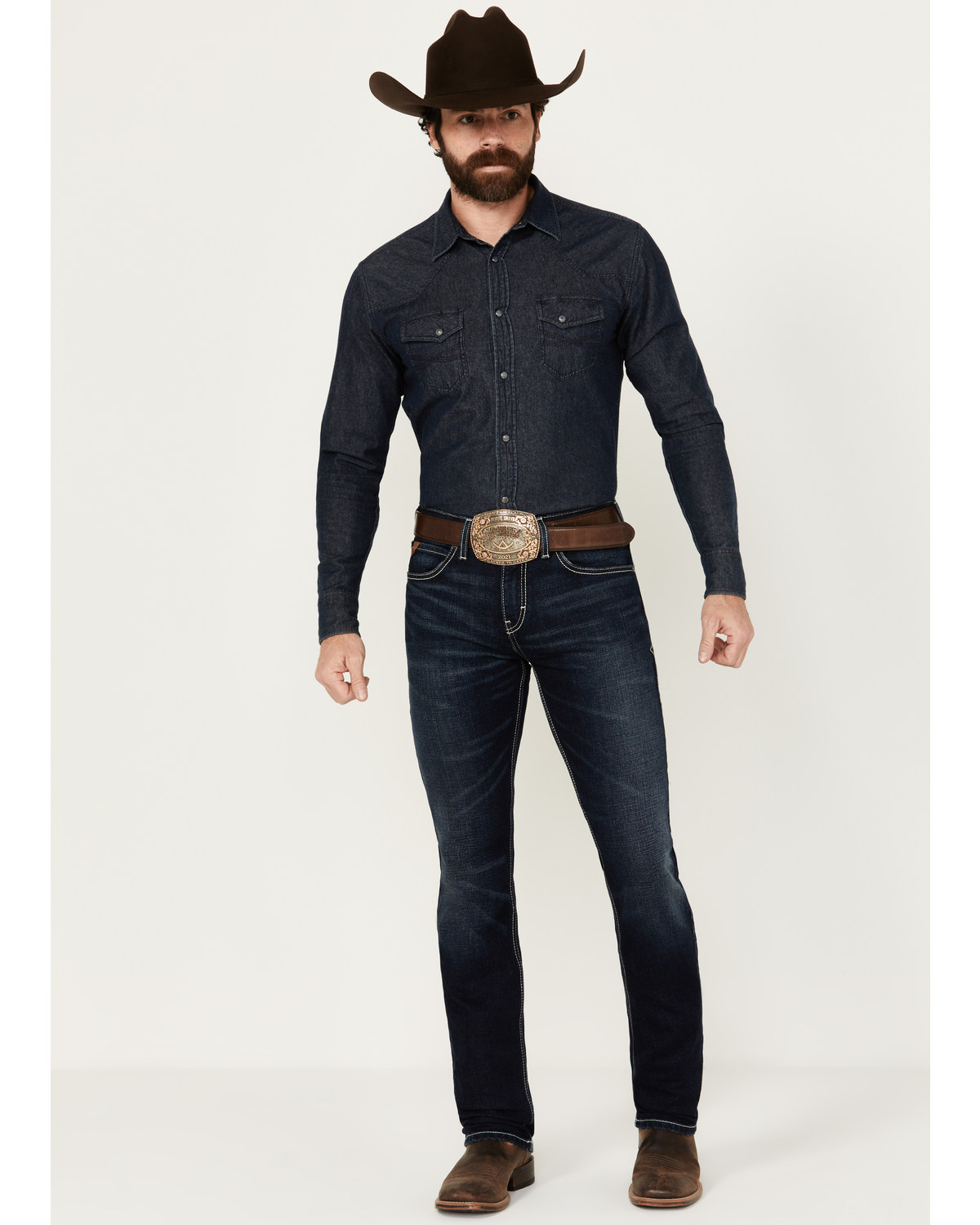 Ariat Men's M8 Dark Wash Nightingale Antelope Modern Slim Stretch Denim Jeans