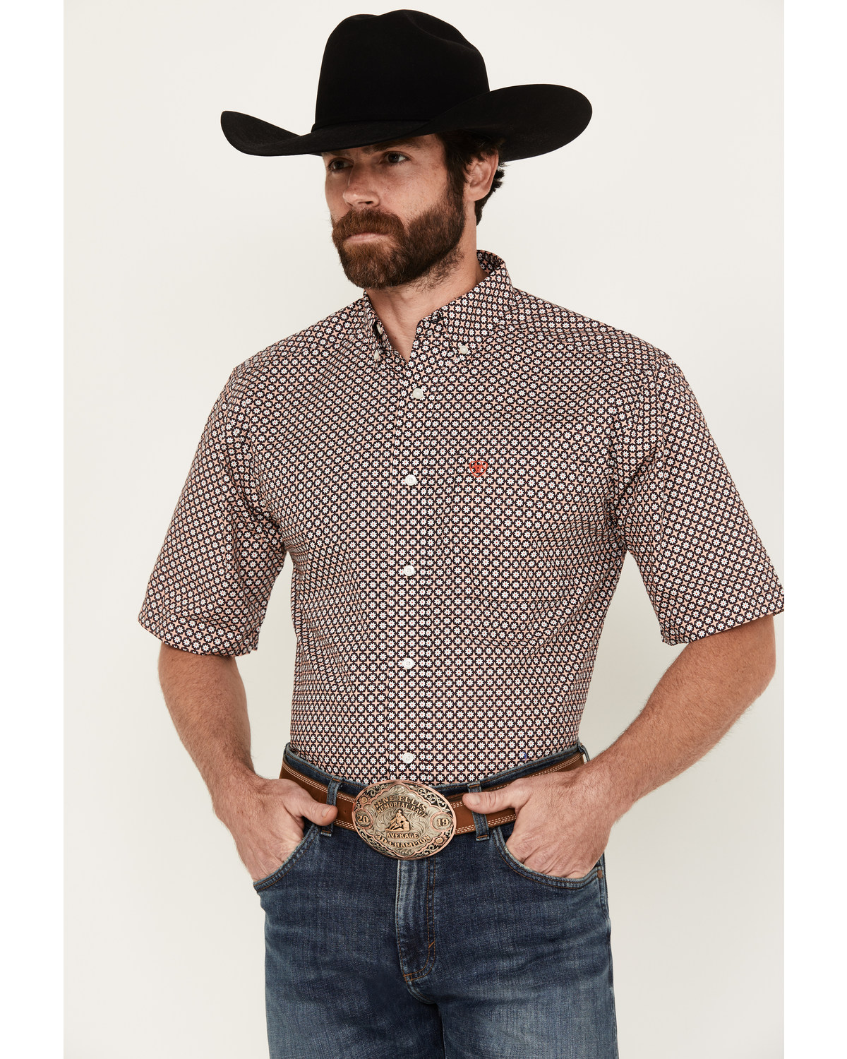 Ariat Men's Osman Print Short Sleeve Button-Down Western Shirt