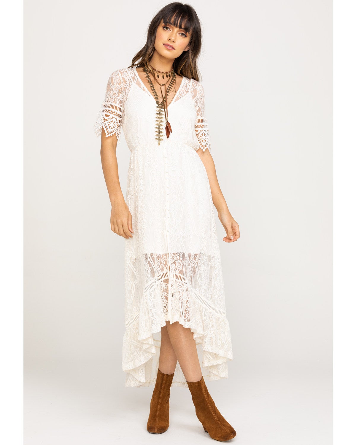 ivory lace maxi dress